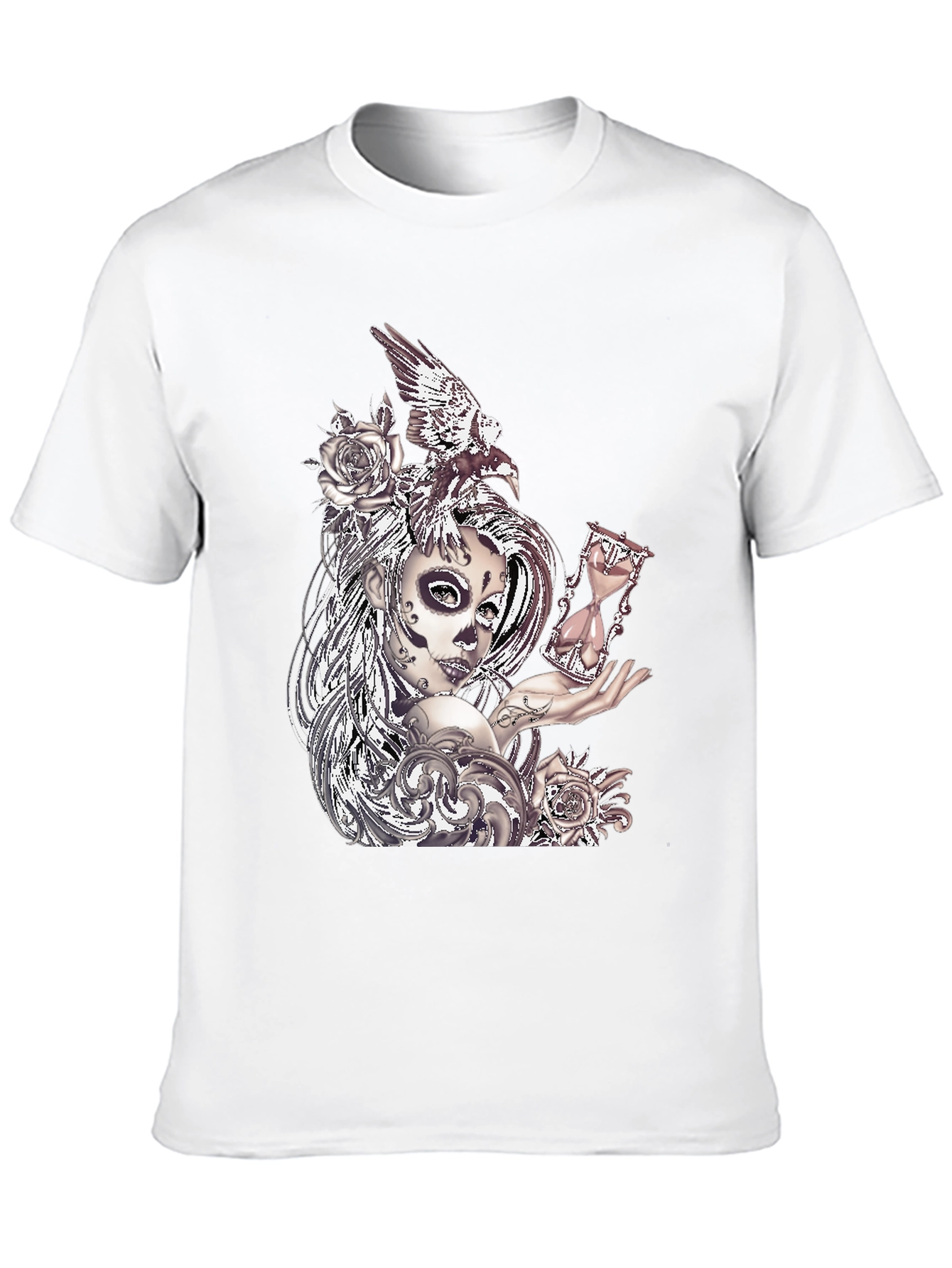 Sugar Skull Woman & Raven Graphic Tee