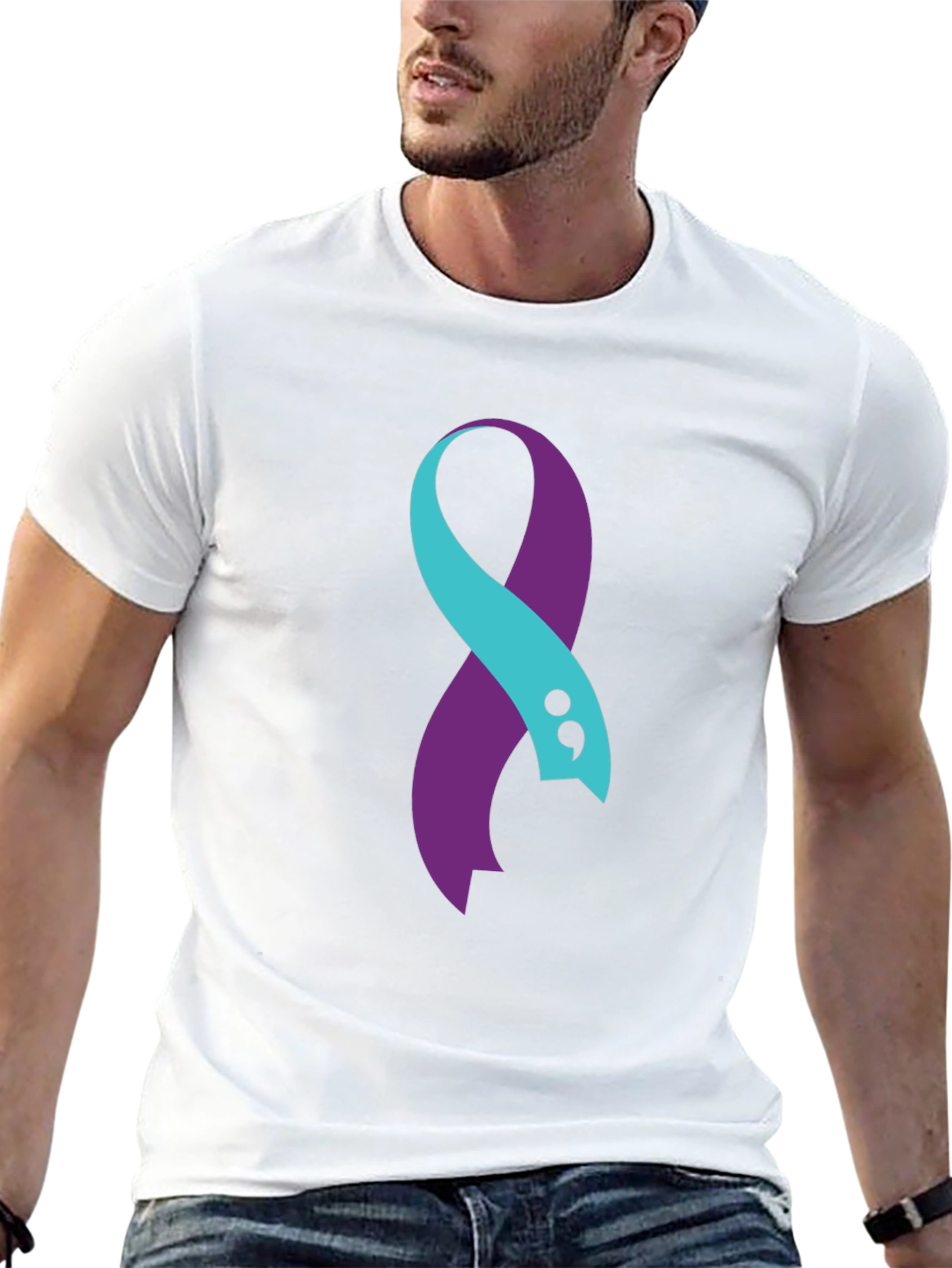 Semicolon Ribbon Mental Health Awareness T-Shirt