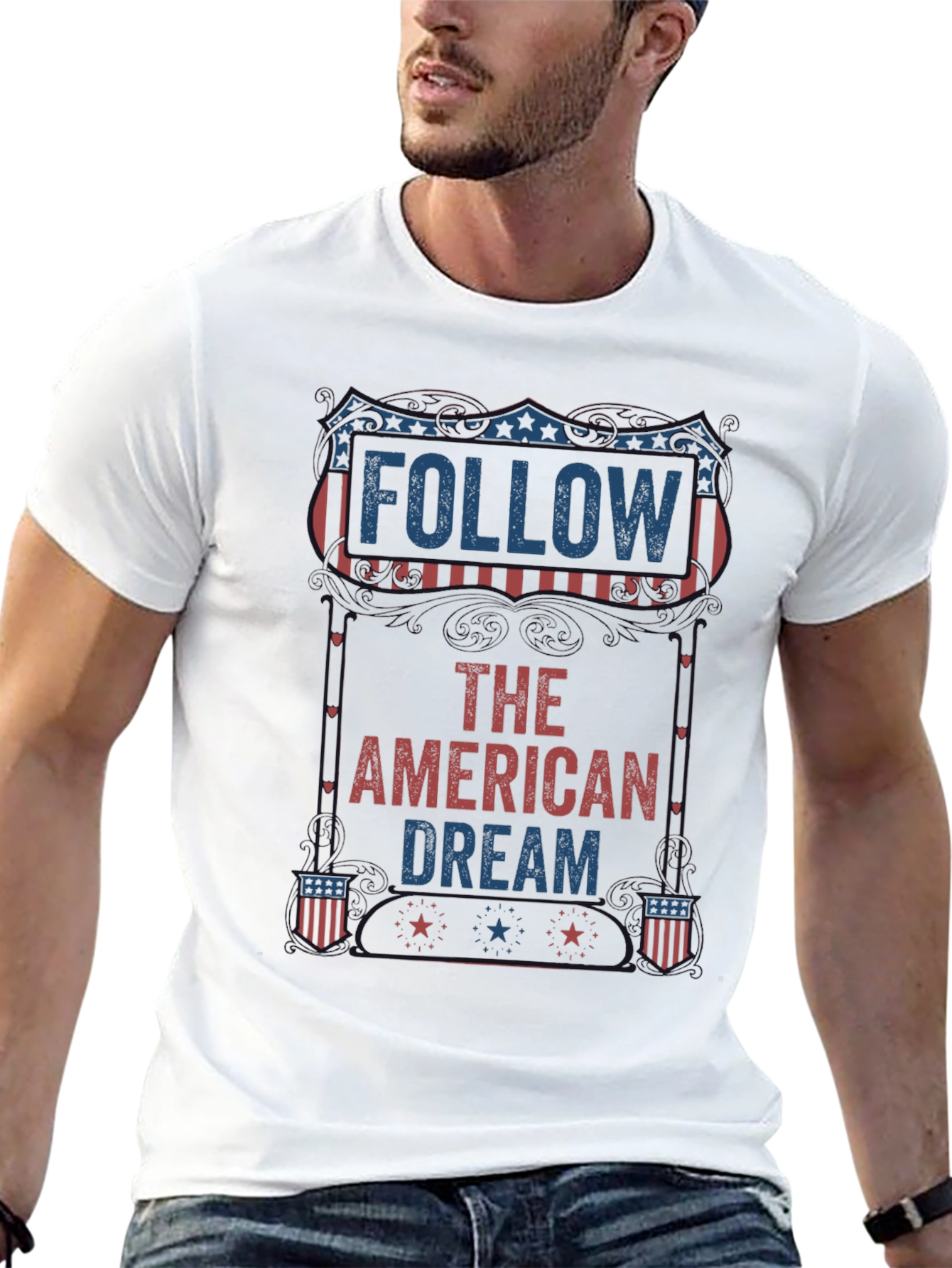 Follow The American Dream Patriotic Graphic Tee