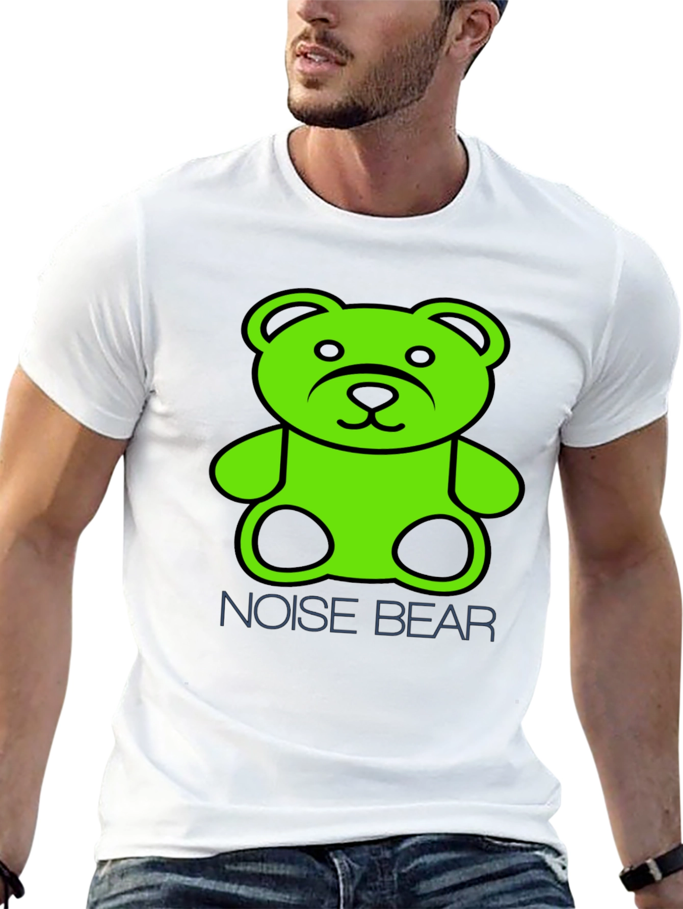 Noise Bear Graphic T-Shirt - Black Cotton Tee