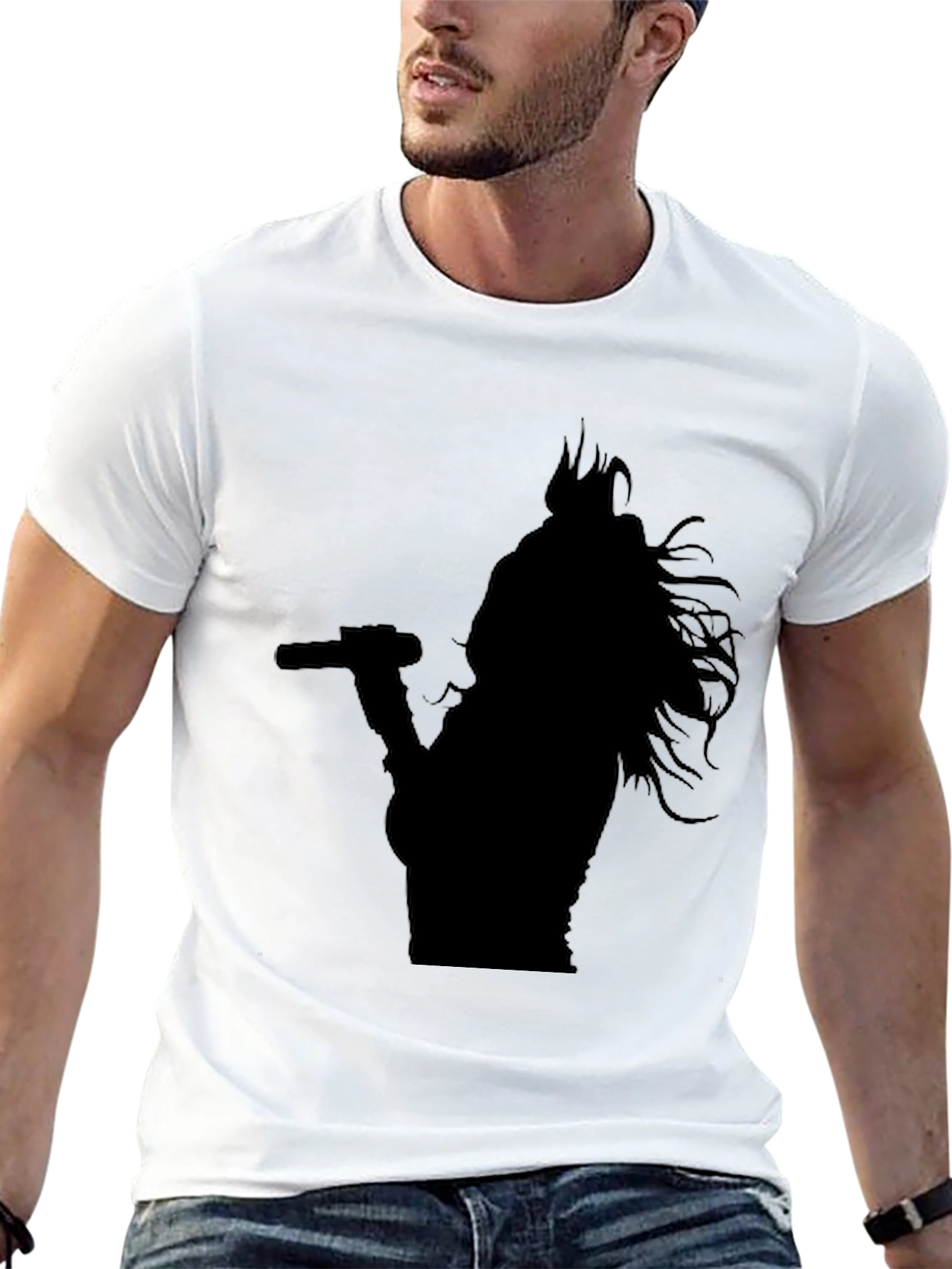 Black Silhouette Singer Graphic Tee