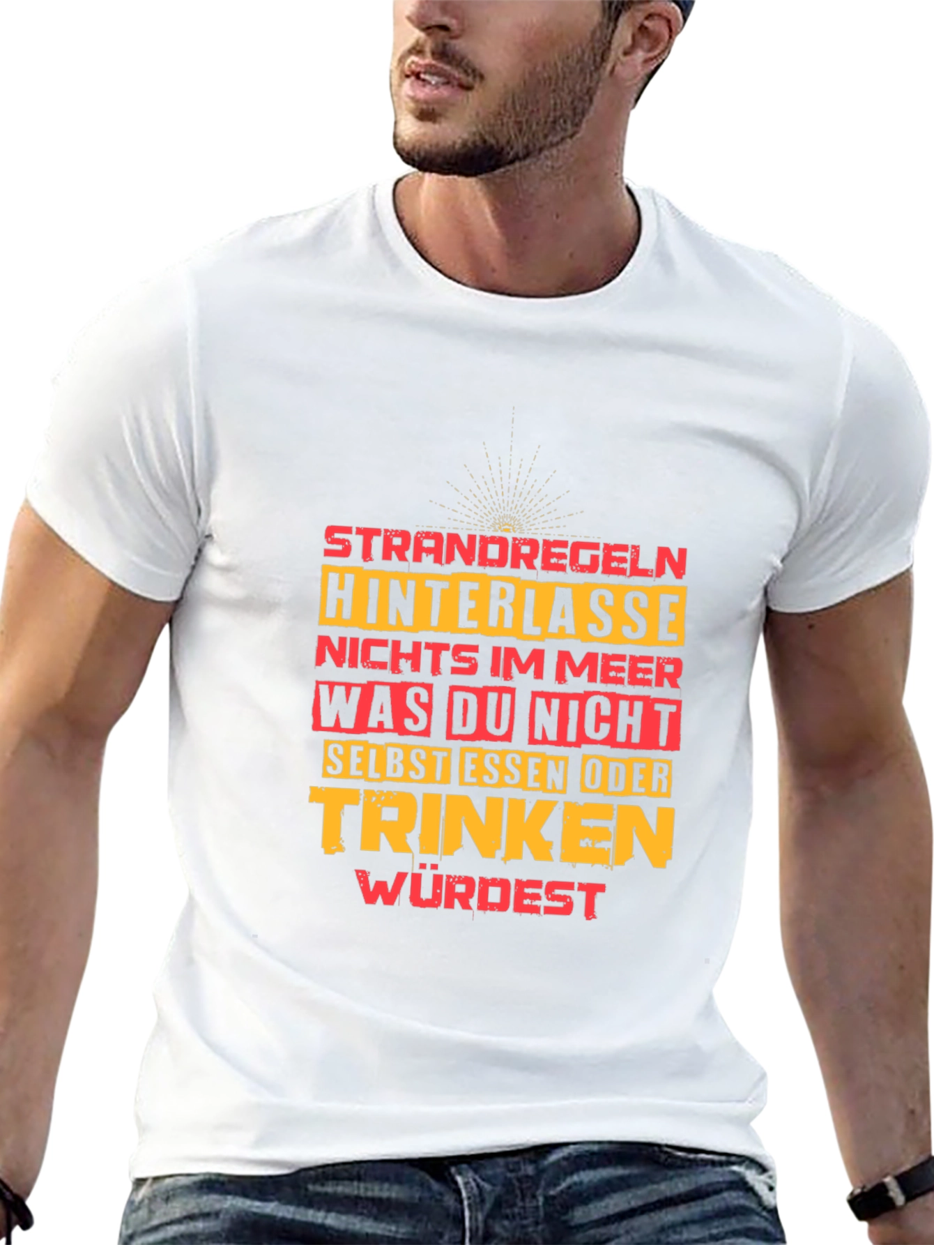 Strandregeln T-Shirt: Beach Rules Graphic Tee for Men