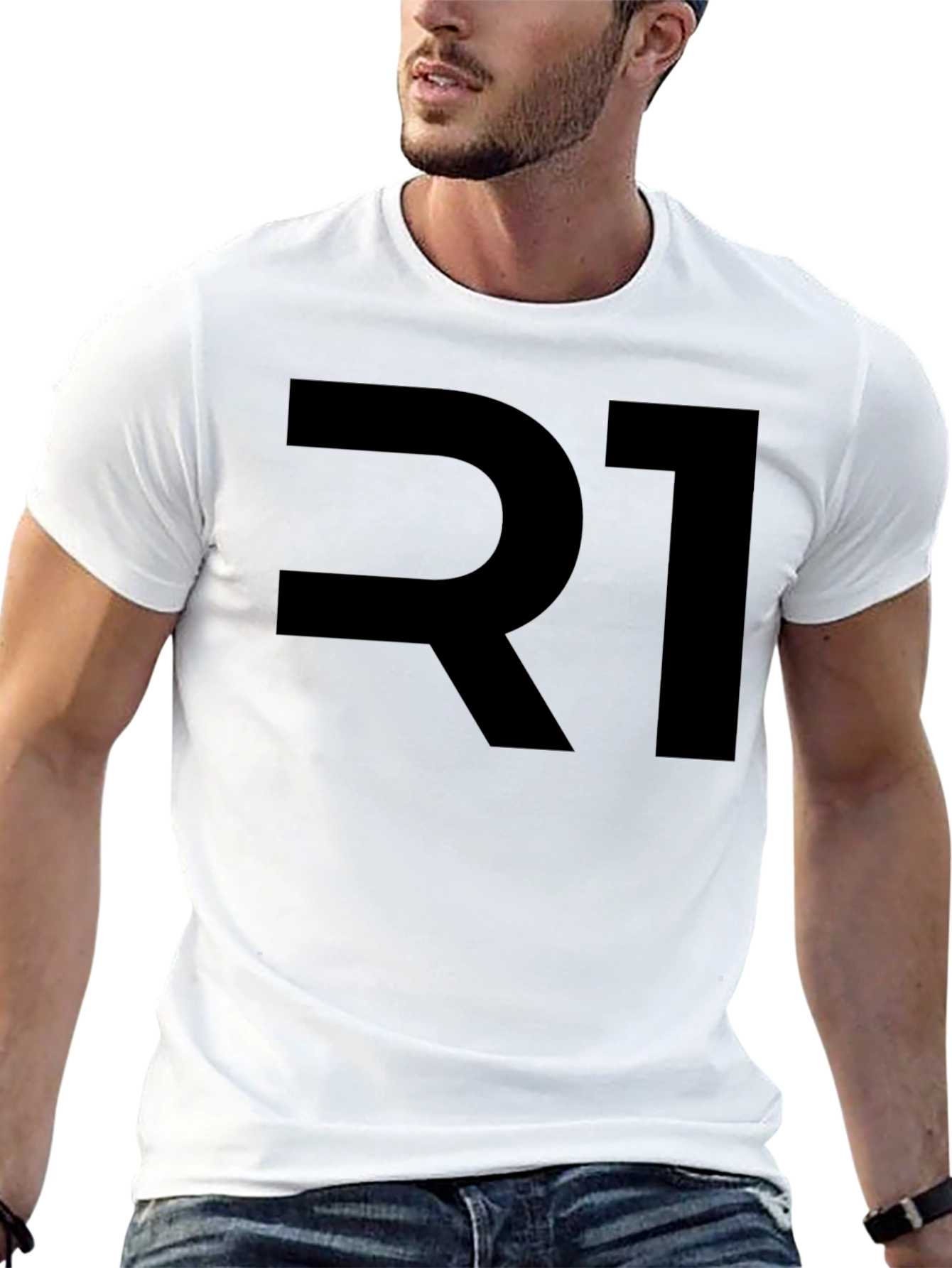 Bold R1 Graphic Tee - Stylish Mens Black T-Shirt