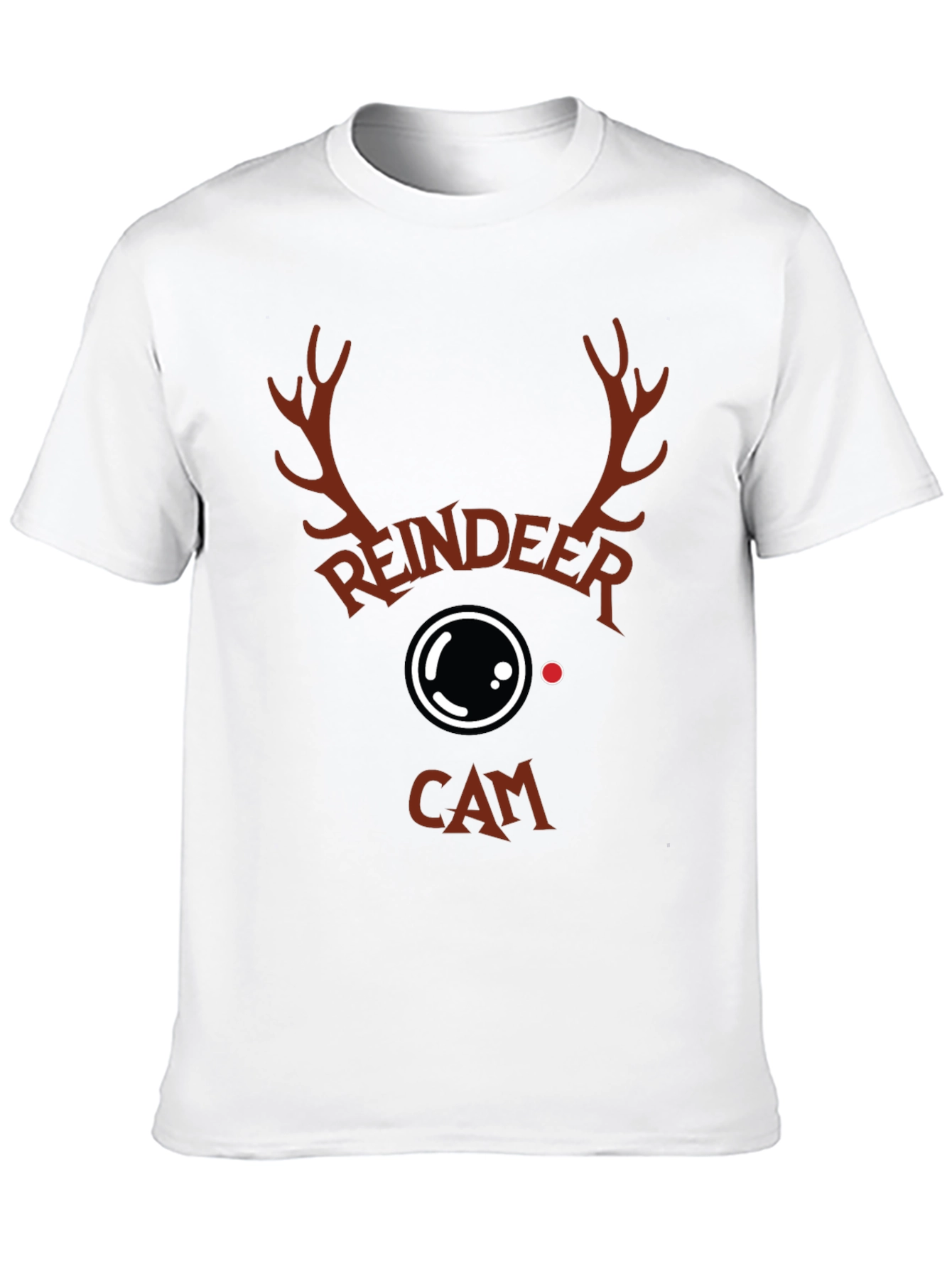 Reindeer Cam Graphic T-Shirt Christmas Holiday Tee