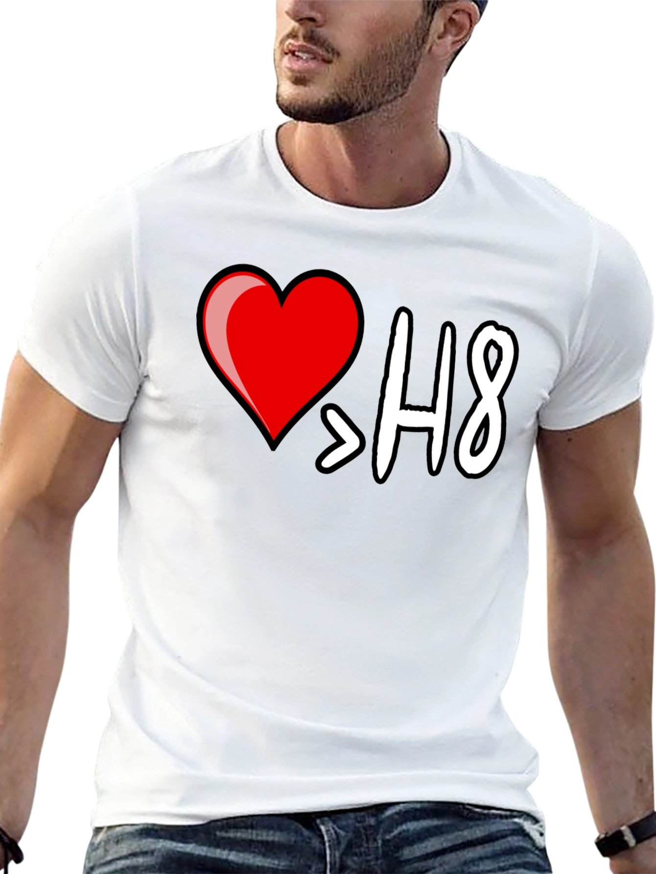 I Heart > H8 Black Graphic T-Shirt
