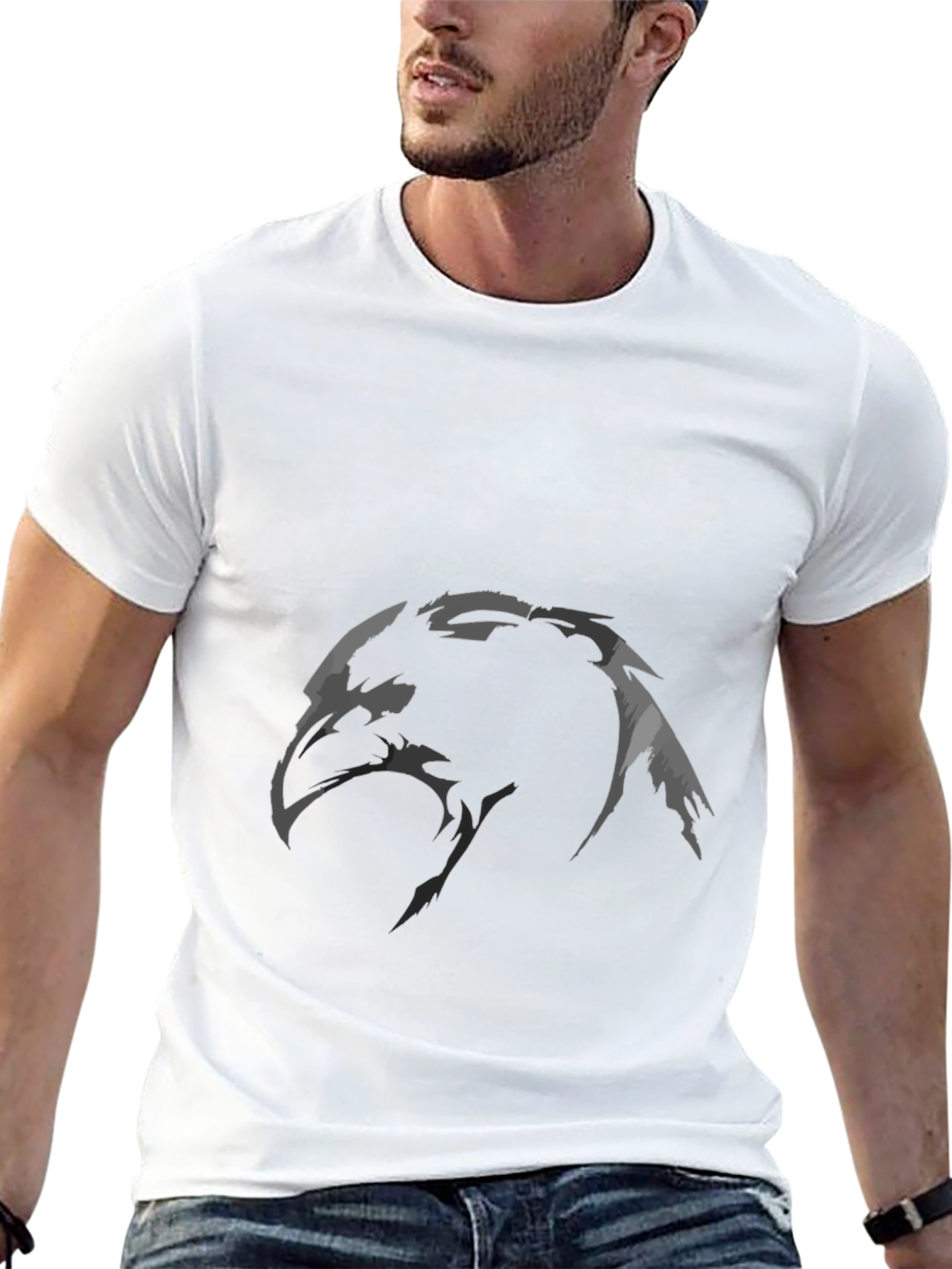Raven Graphic Print Black T-Shirt