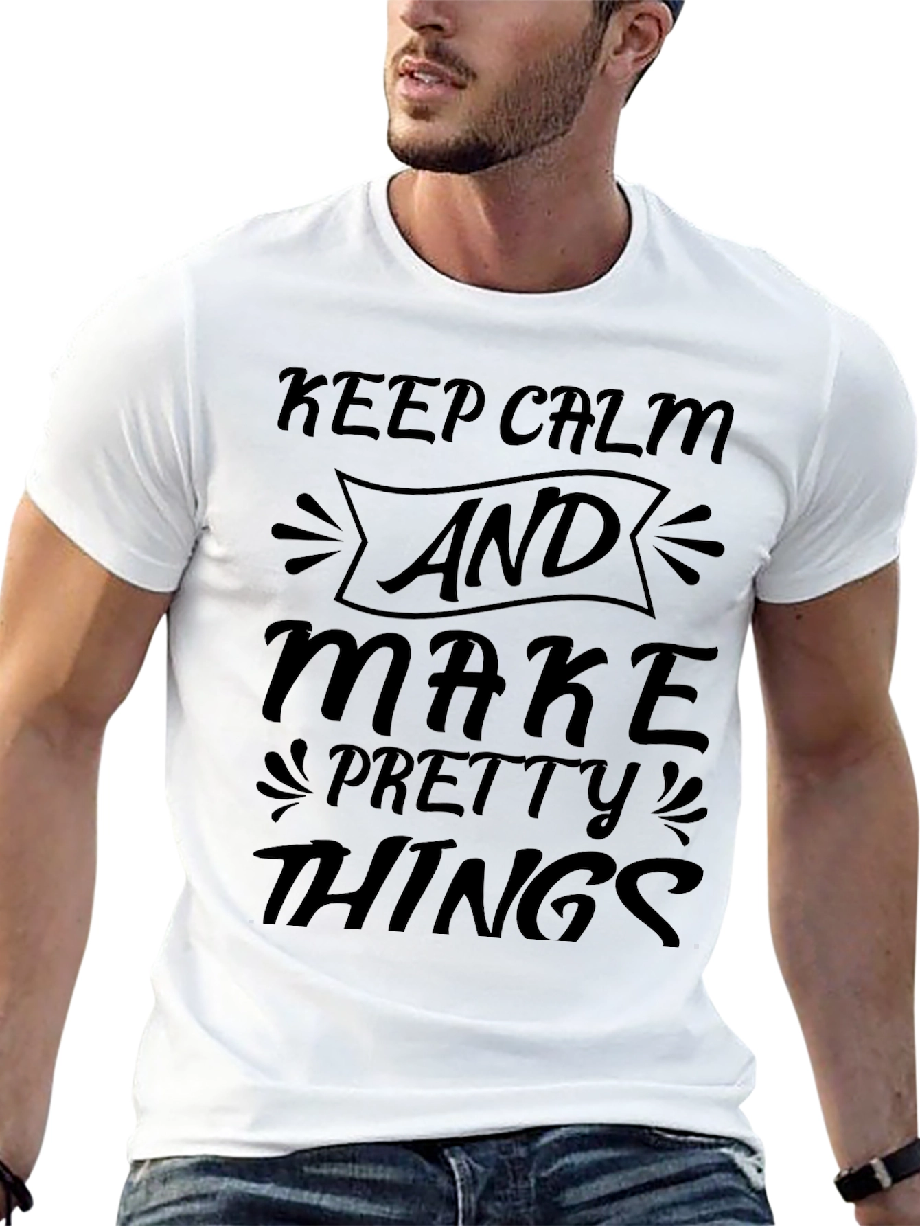 Keep Calm and Make Pretty Things Black T-Shirt