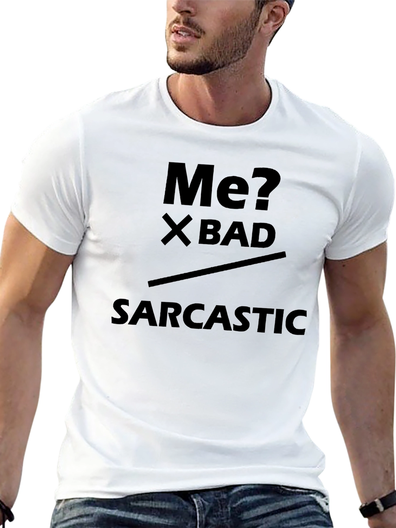 Sarcastic Statement Graphic Tee - Black Cotton Blend