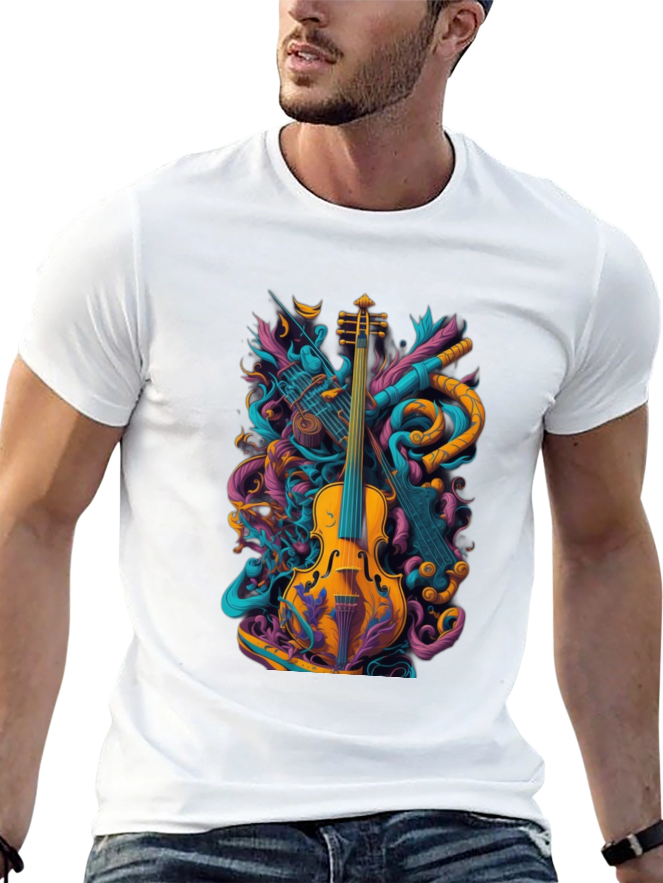 Music Lovers Tee - Violin Graphic T-Shirt