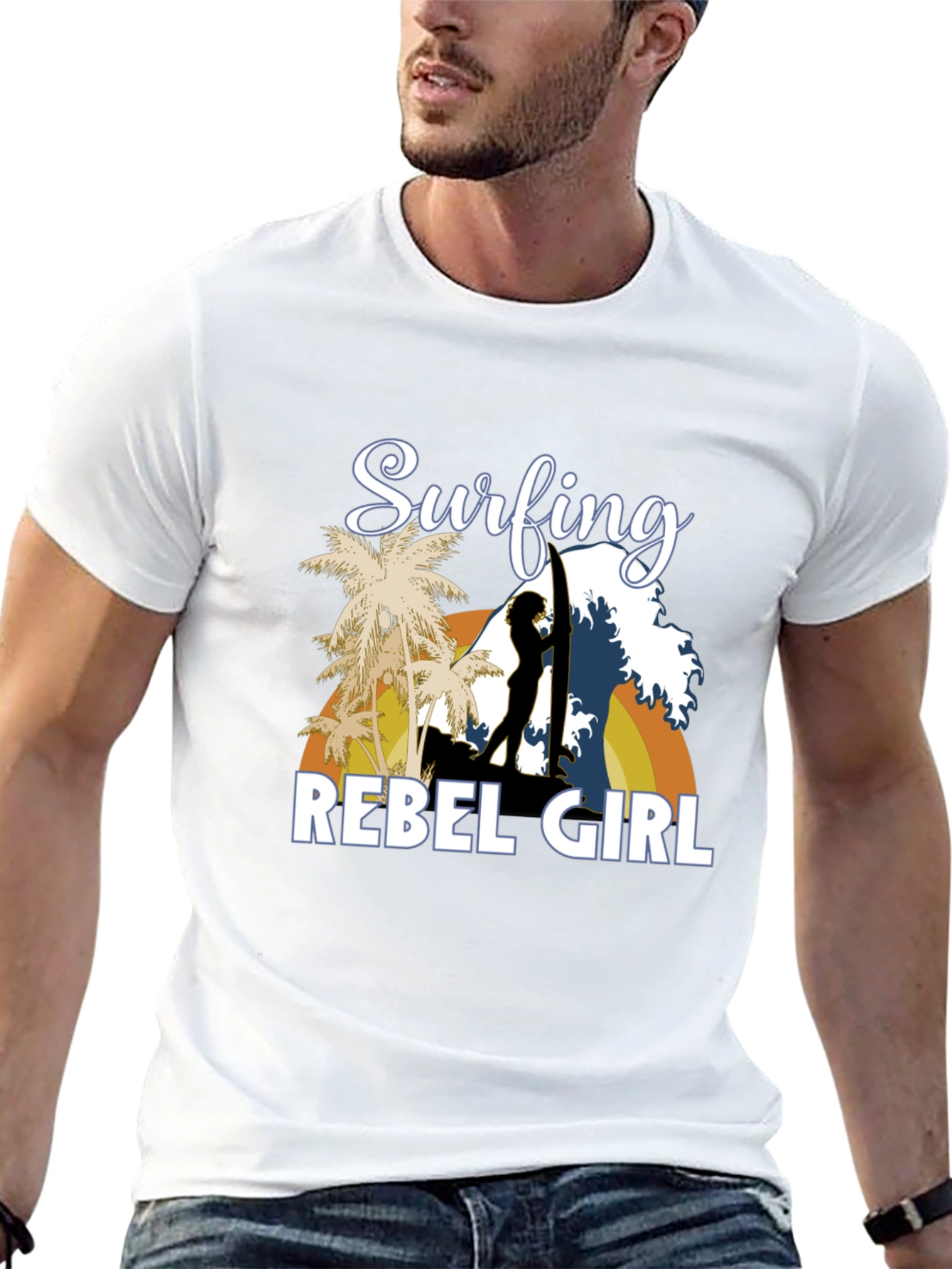 Surfing Rebel Girl Graphic T-Shirt