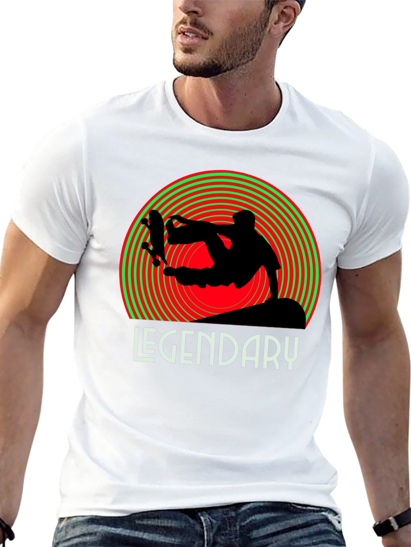 Legendary Skateboarder Graphic Tee - Black