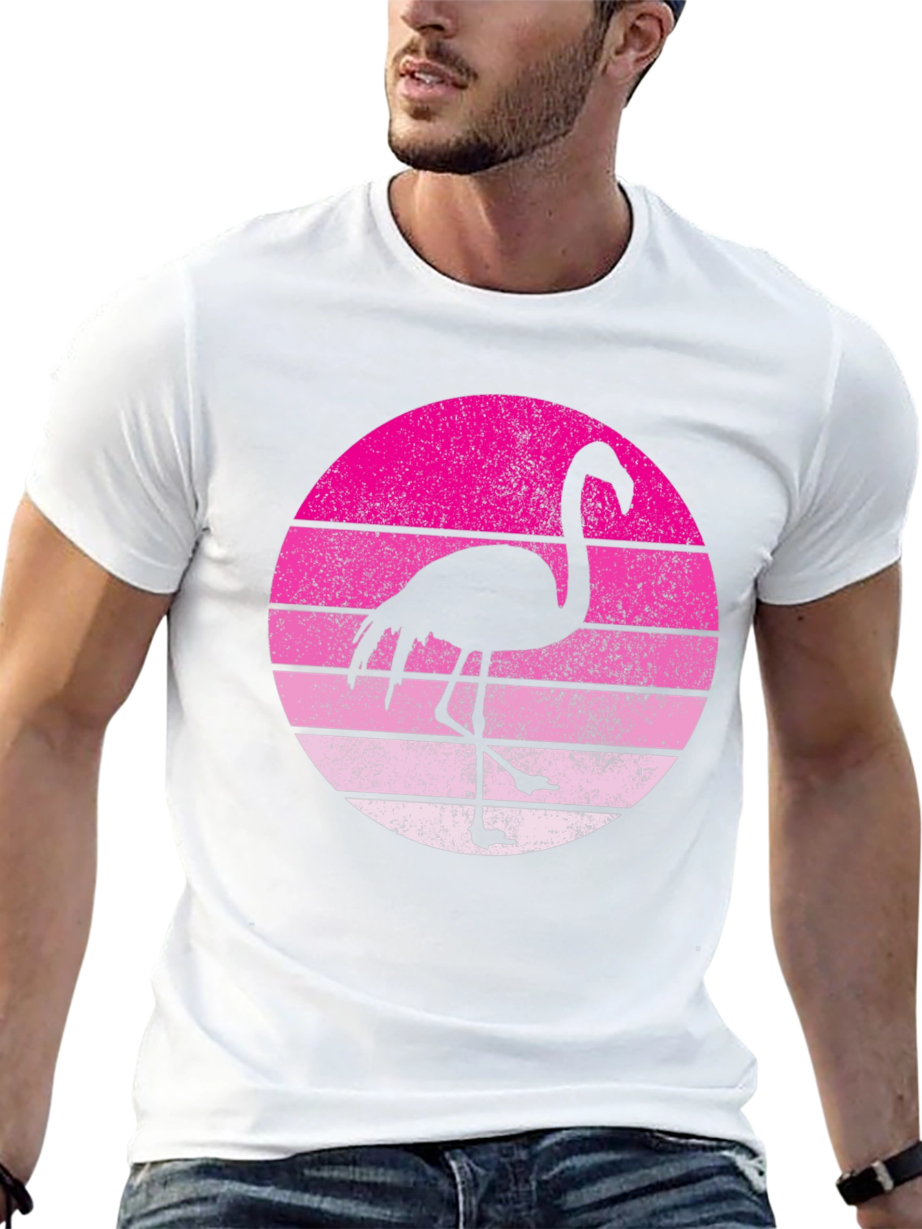 Retro Flamingo Graphic Tee - Stylish Summer T-Shirt
