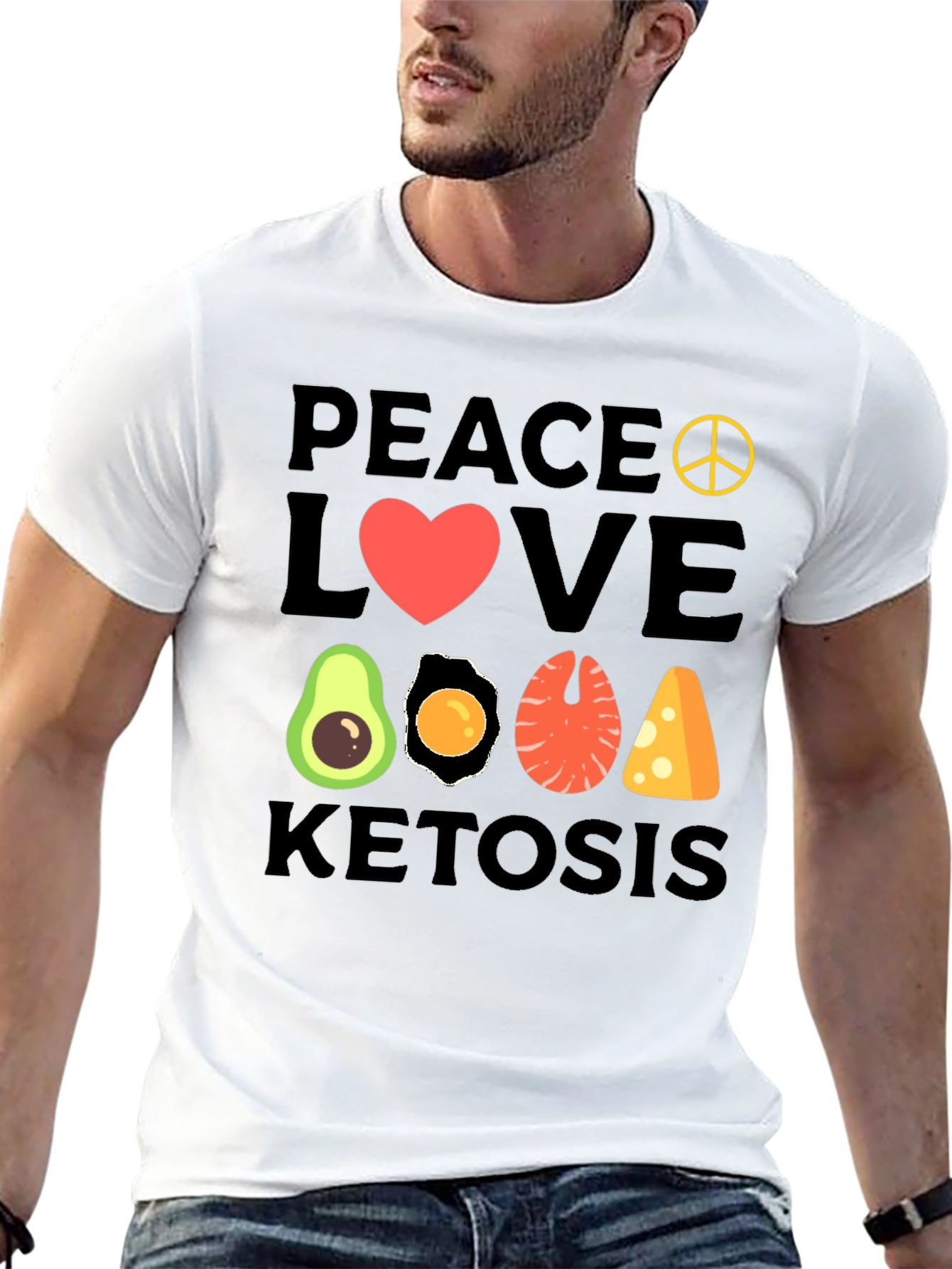 Peace Love Ketosis T-Shirt | Keto Diet Apparel