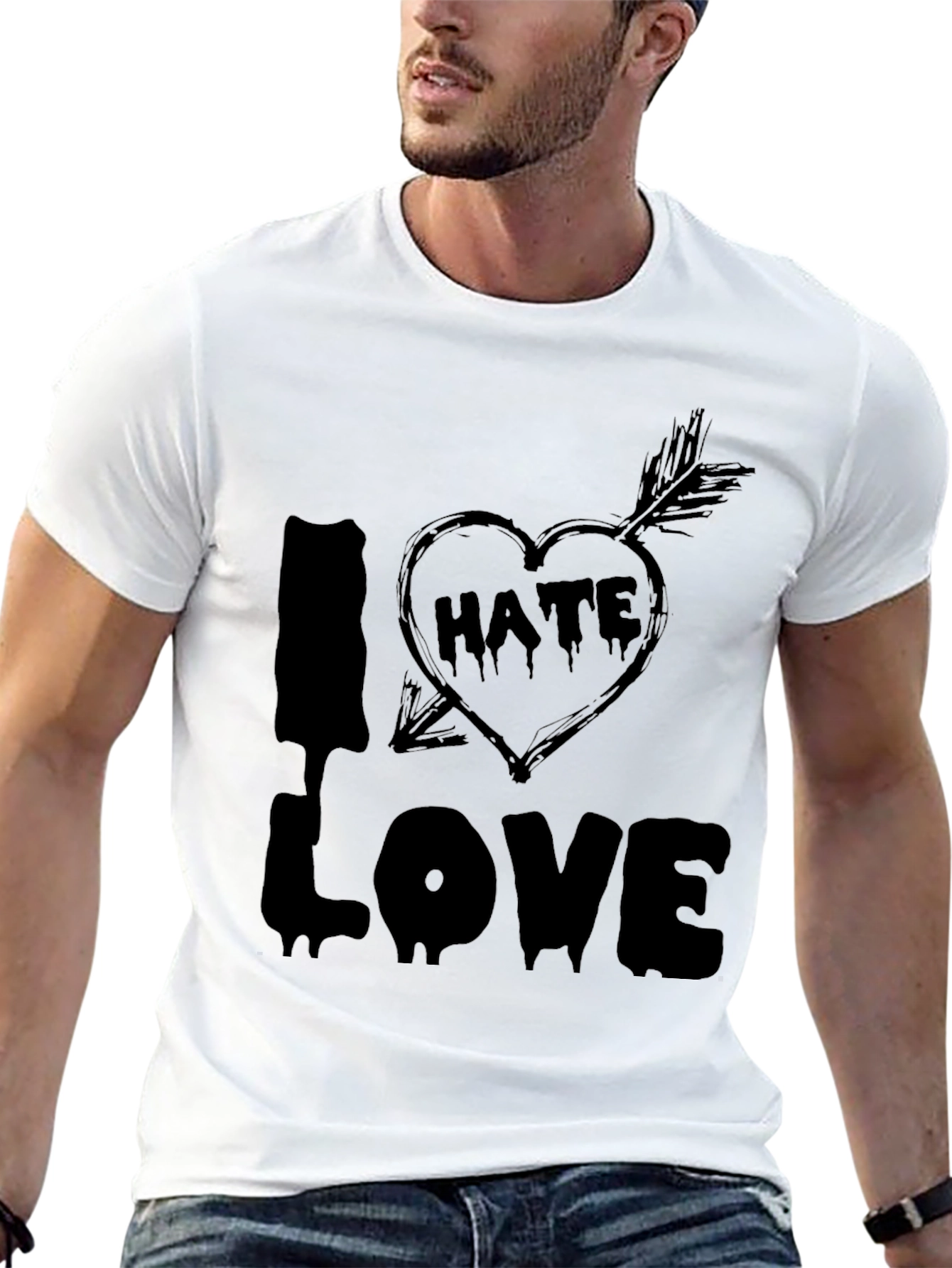 I HATE Love Black Graphic Tee