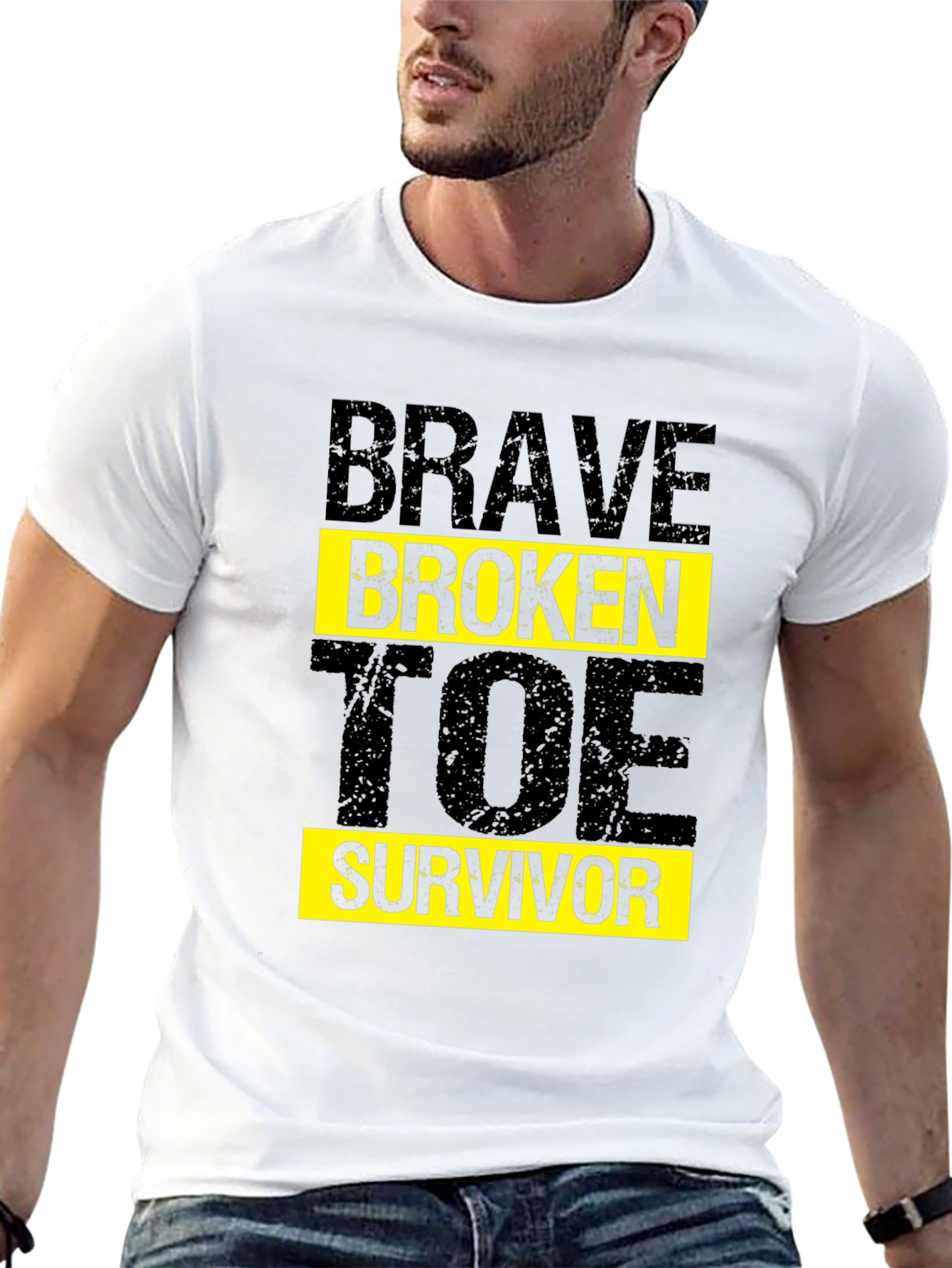 Brave Broken Toe Survivor T-Shirt Graphic Tee