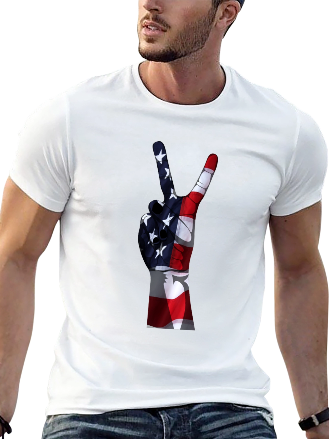 Peace Sign American Flag T-Shirt