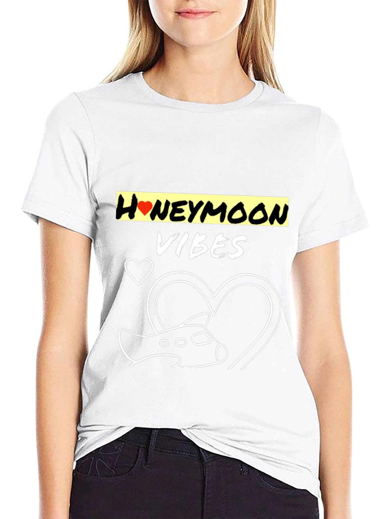 Honeymoon Vibes Black Graphic Tee