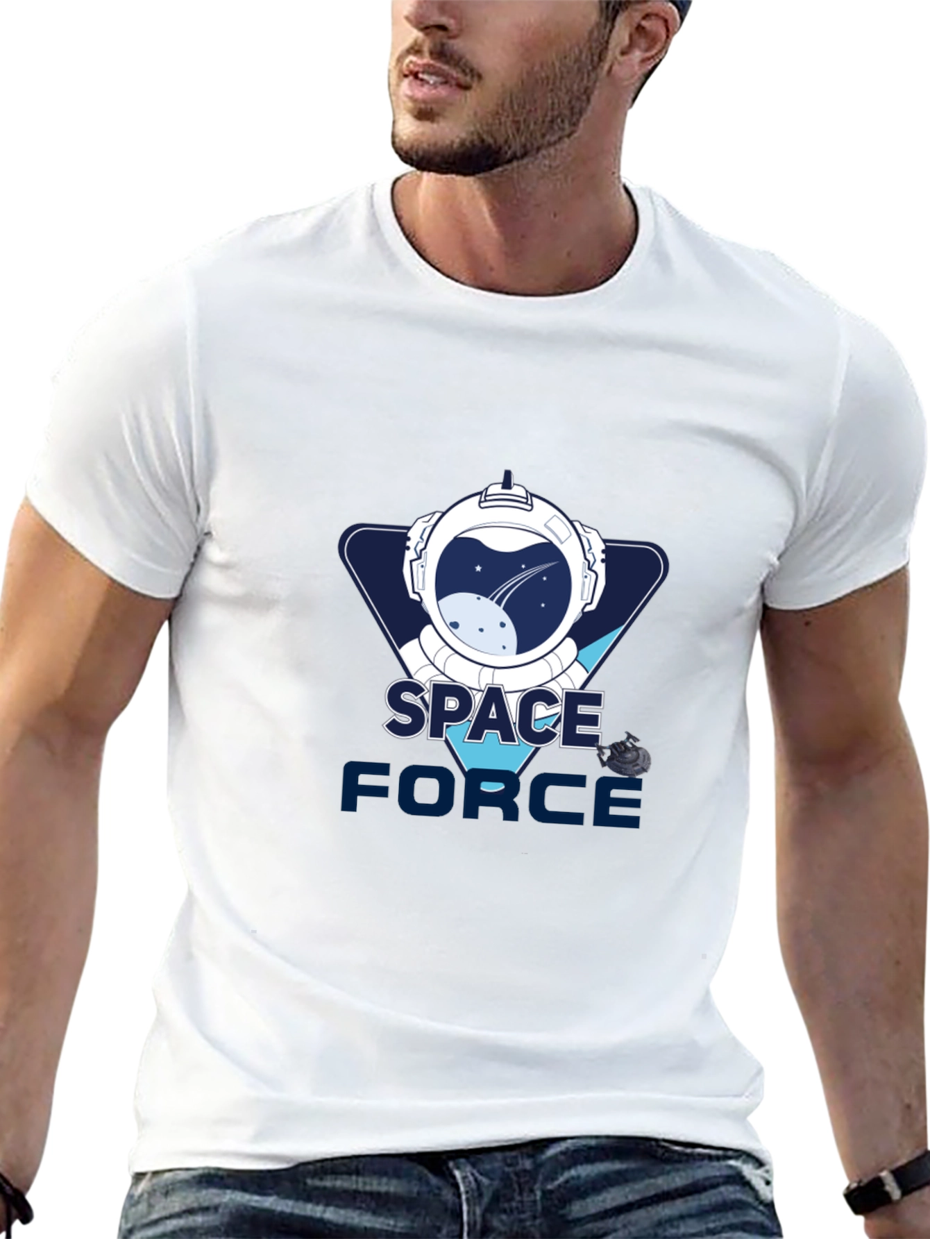 Space Force Graphic T-Shirt - Black Cotton Tee