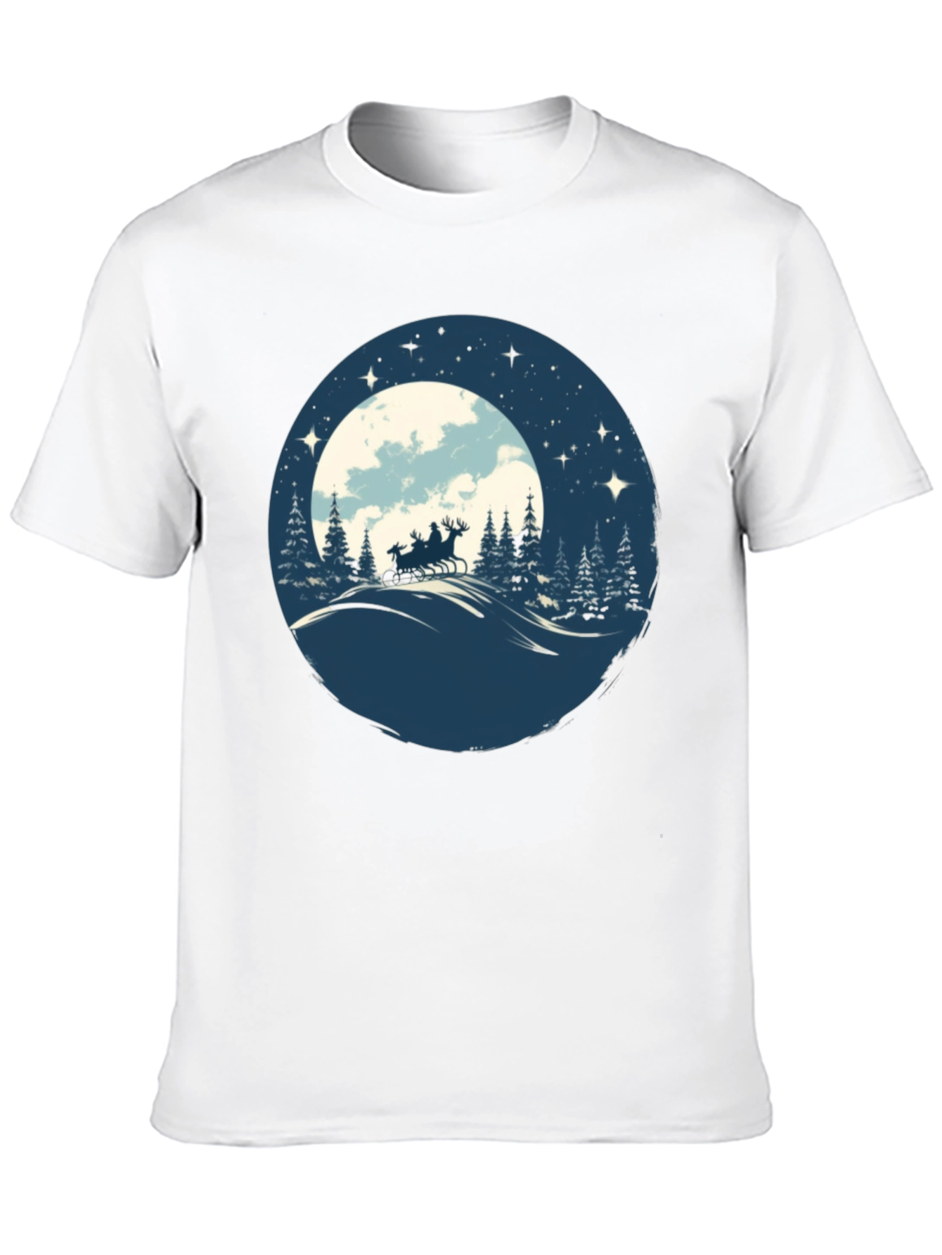 Santas Sleigh Silhouette T-Shirt