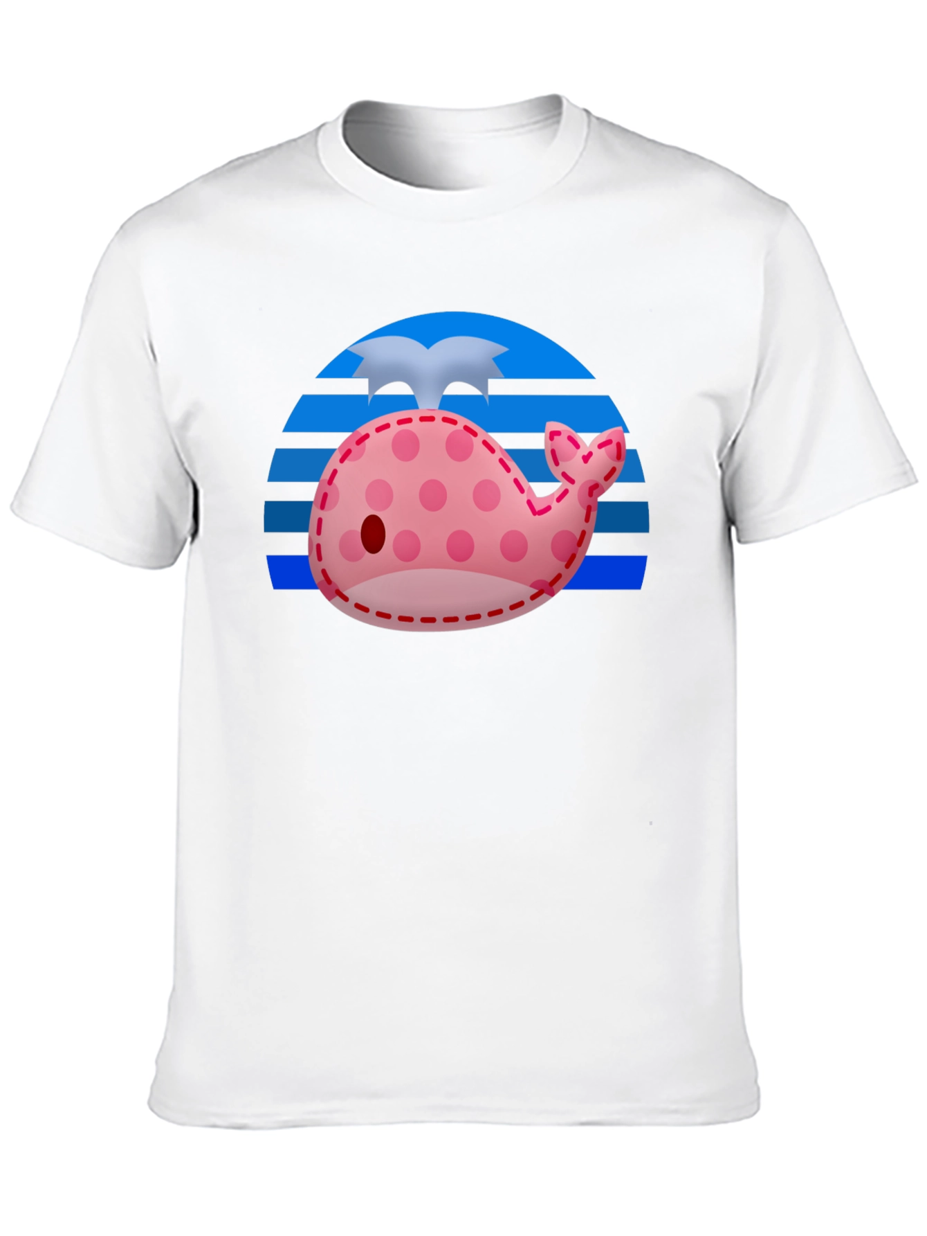 Cute Whale Patchwork Graphic Tee