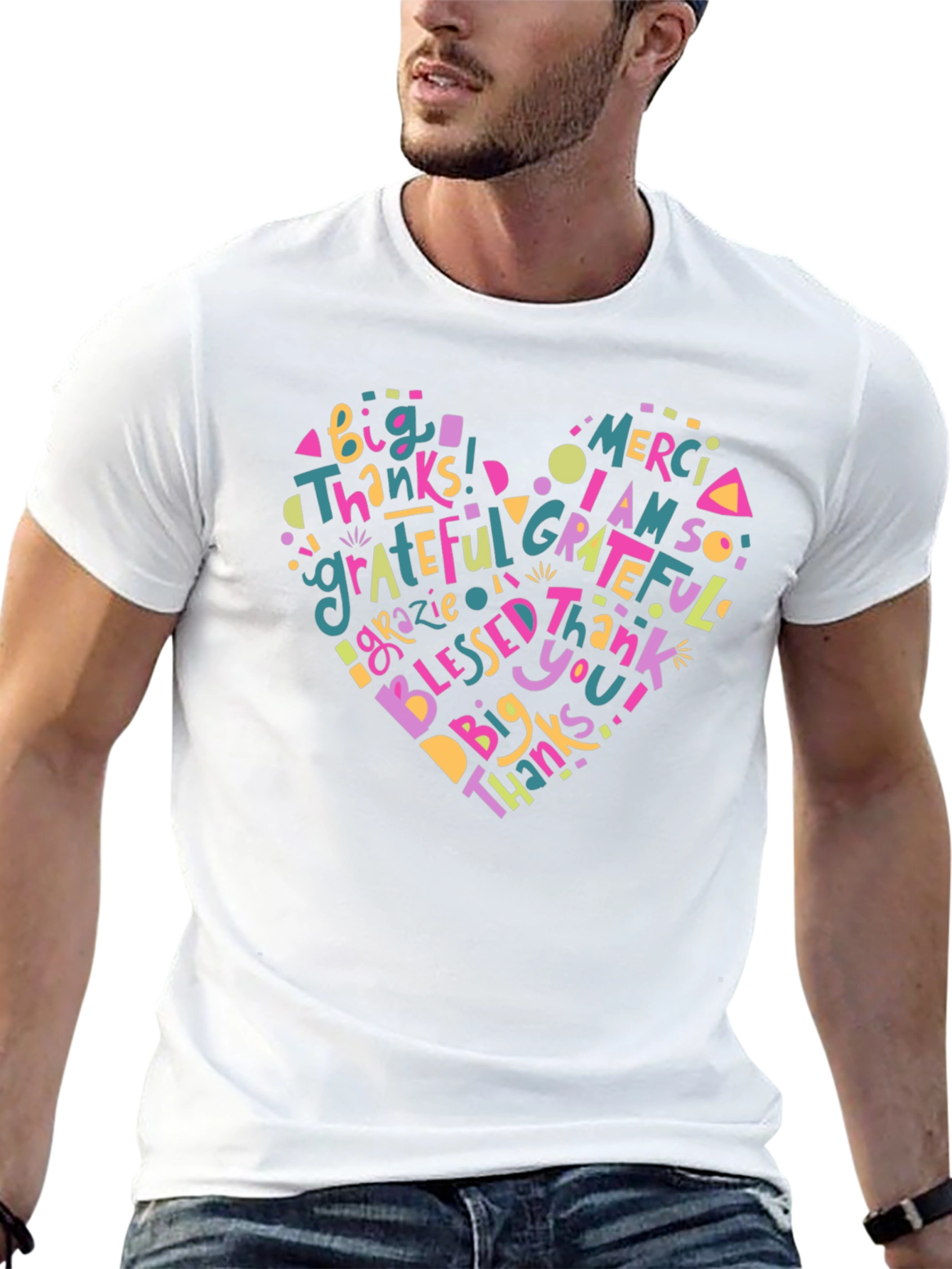 Grateful Heart Graphic T-Shirt - Thankful Design