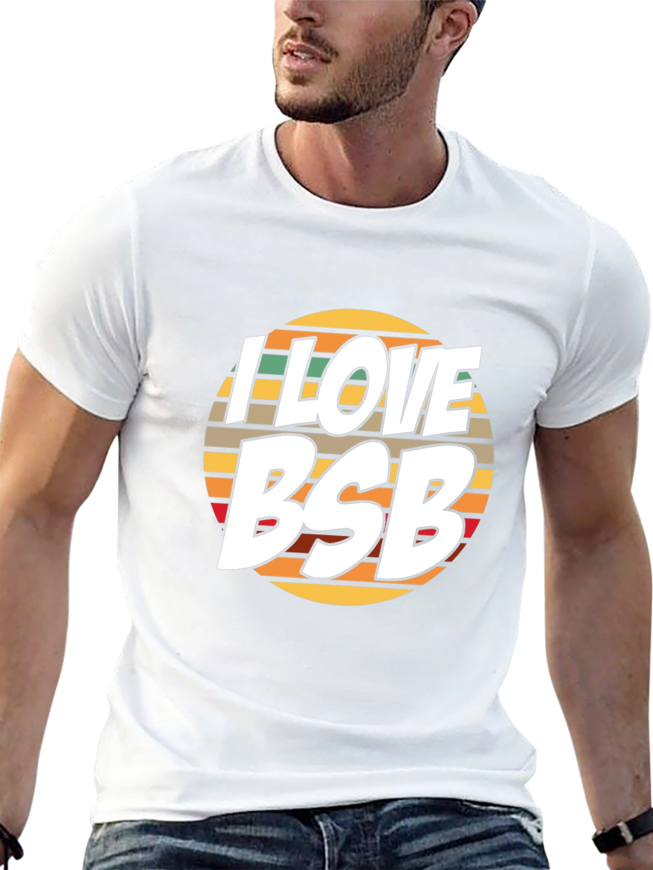 I Love BSB Retro T-Shirt - Black Cotton Blend