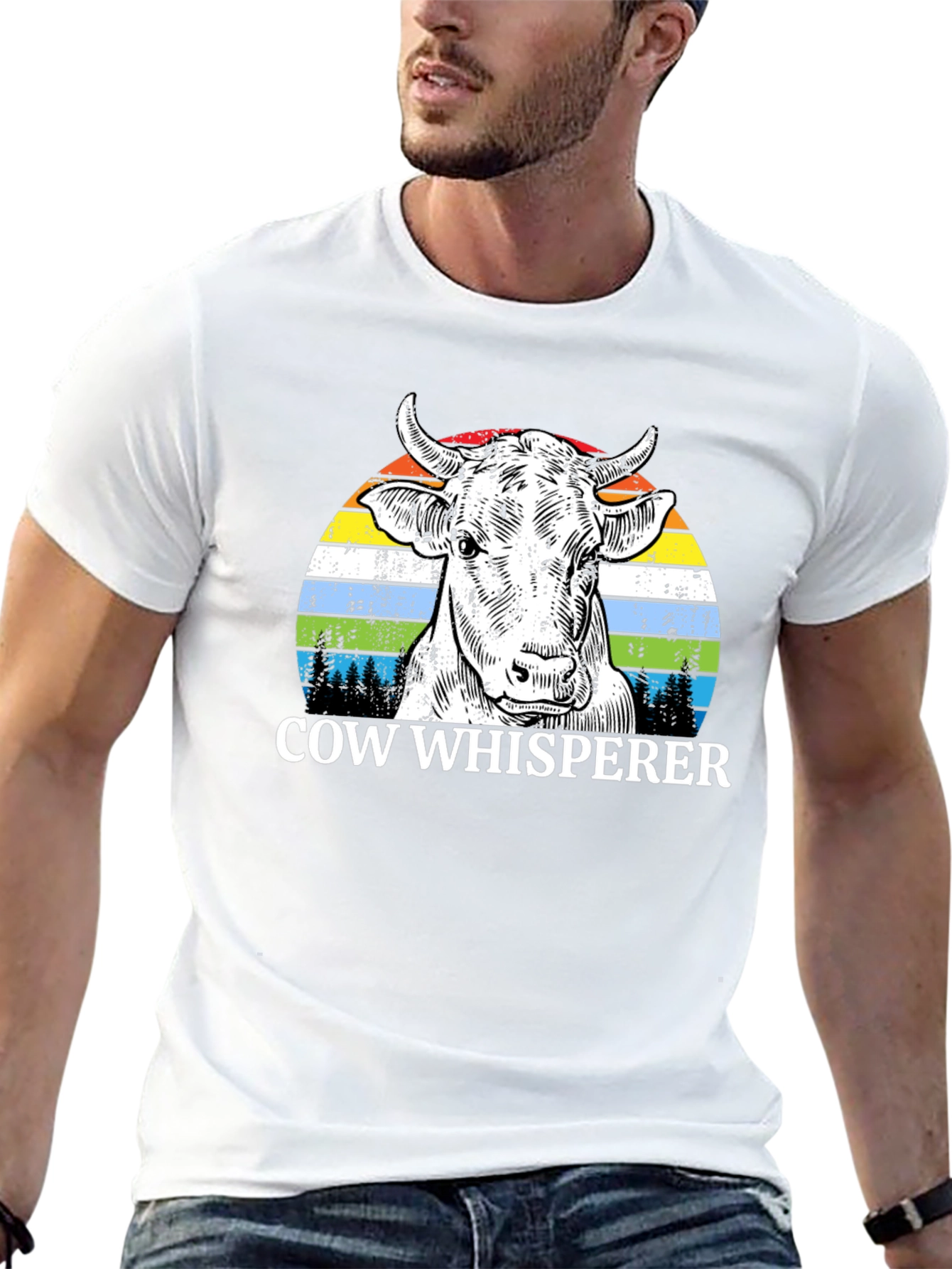 Cow Whisperer Graphic Tee - Unique Farm Animal Design