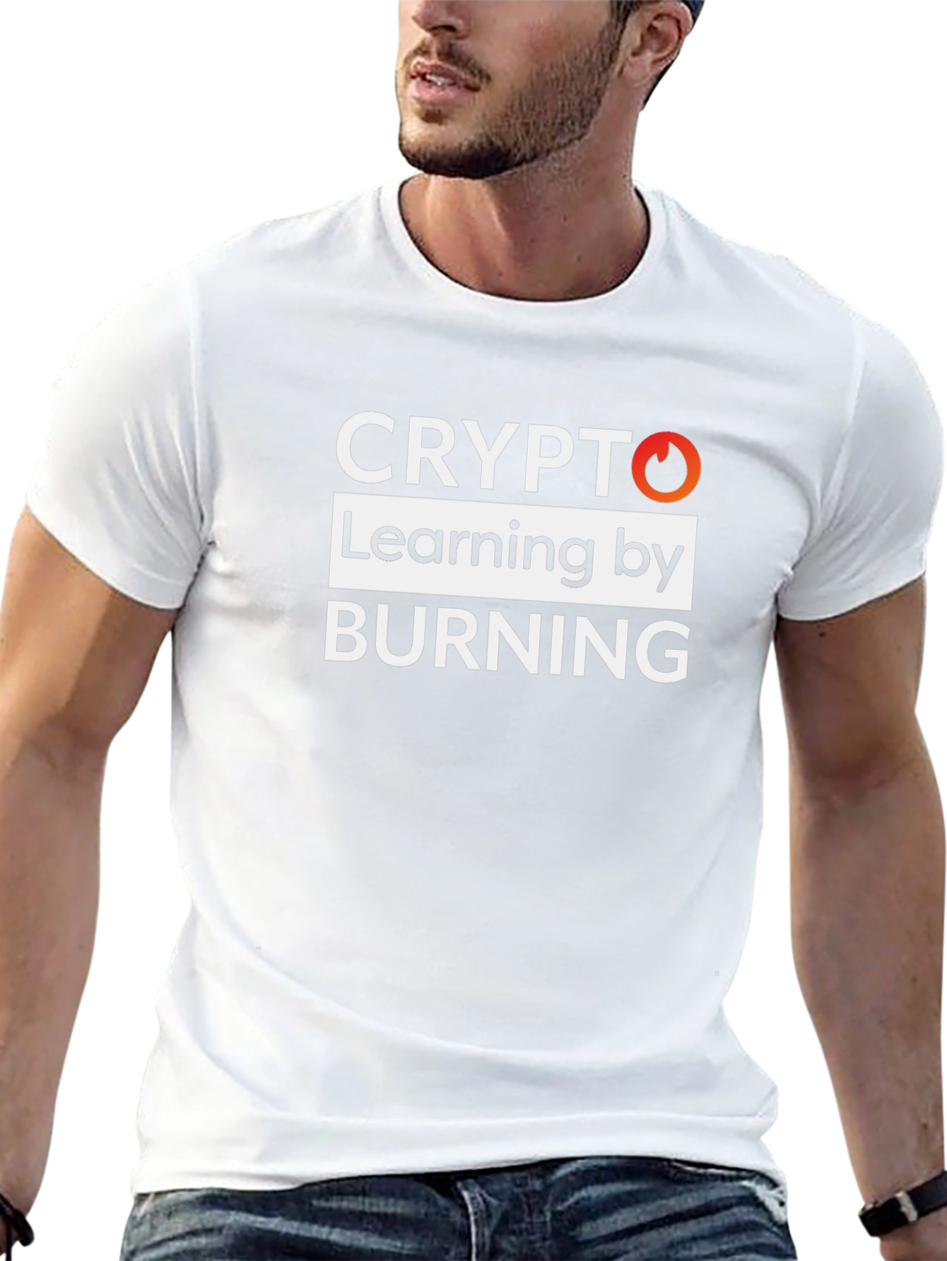 Crypto Learning by Burning Black Graphic T-Shirt