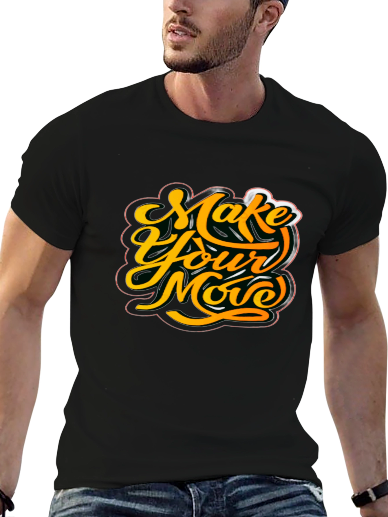Make Your Move Graphic Tee - Stylish Black T-Shirt