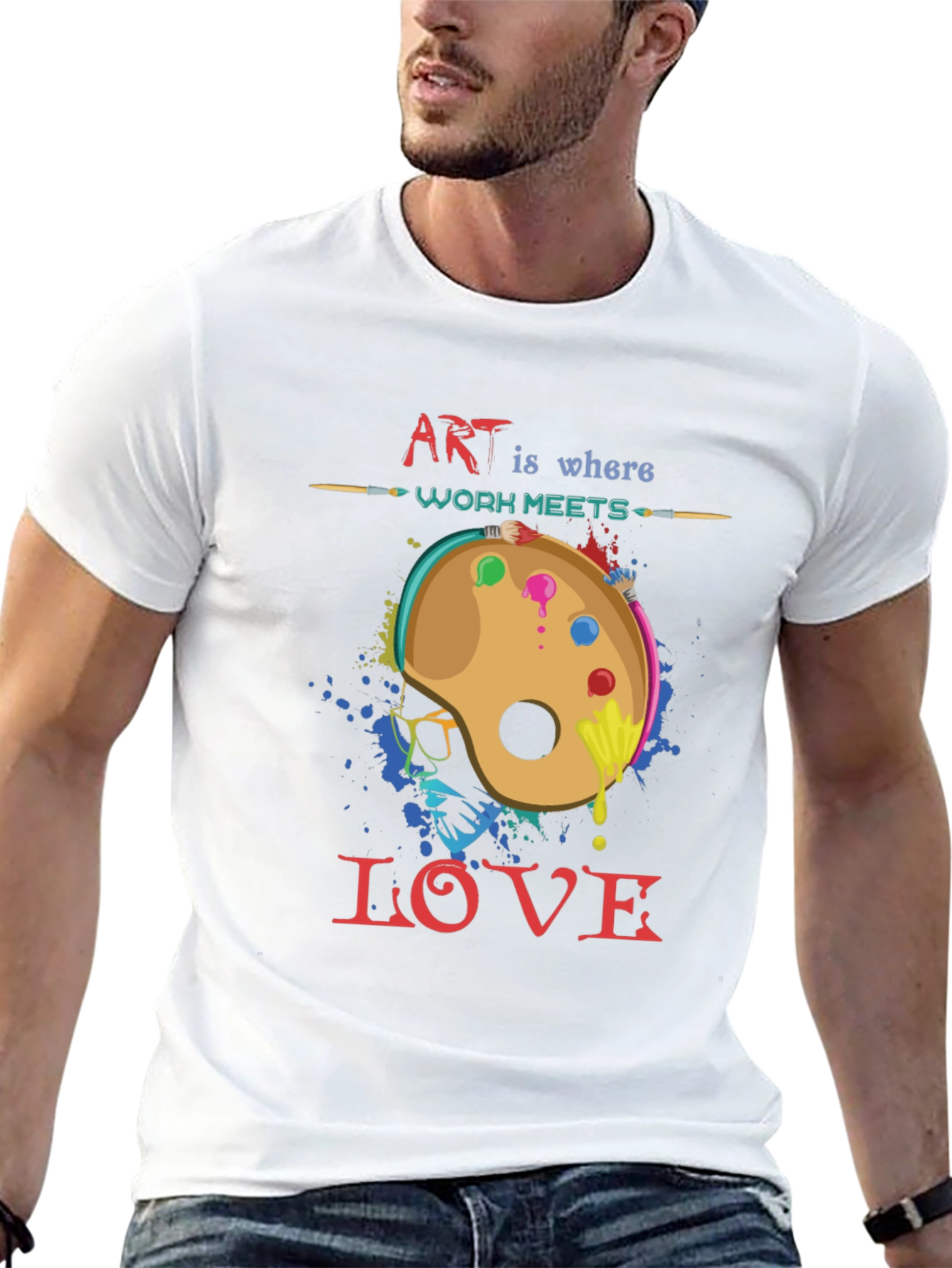 Art is Where Work Meets Love Black T-Shirt