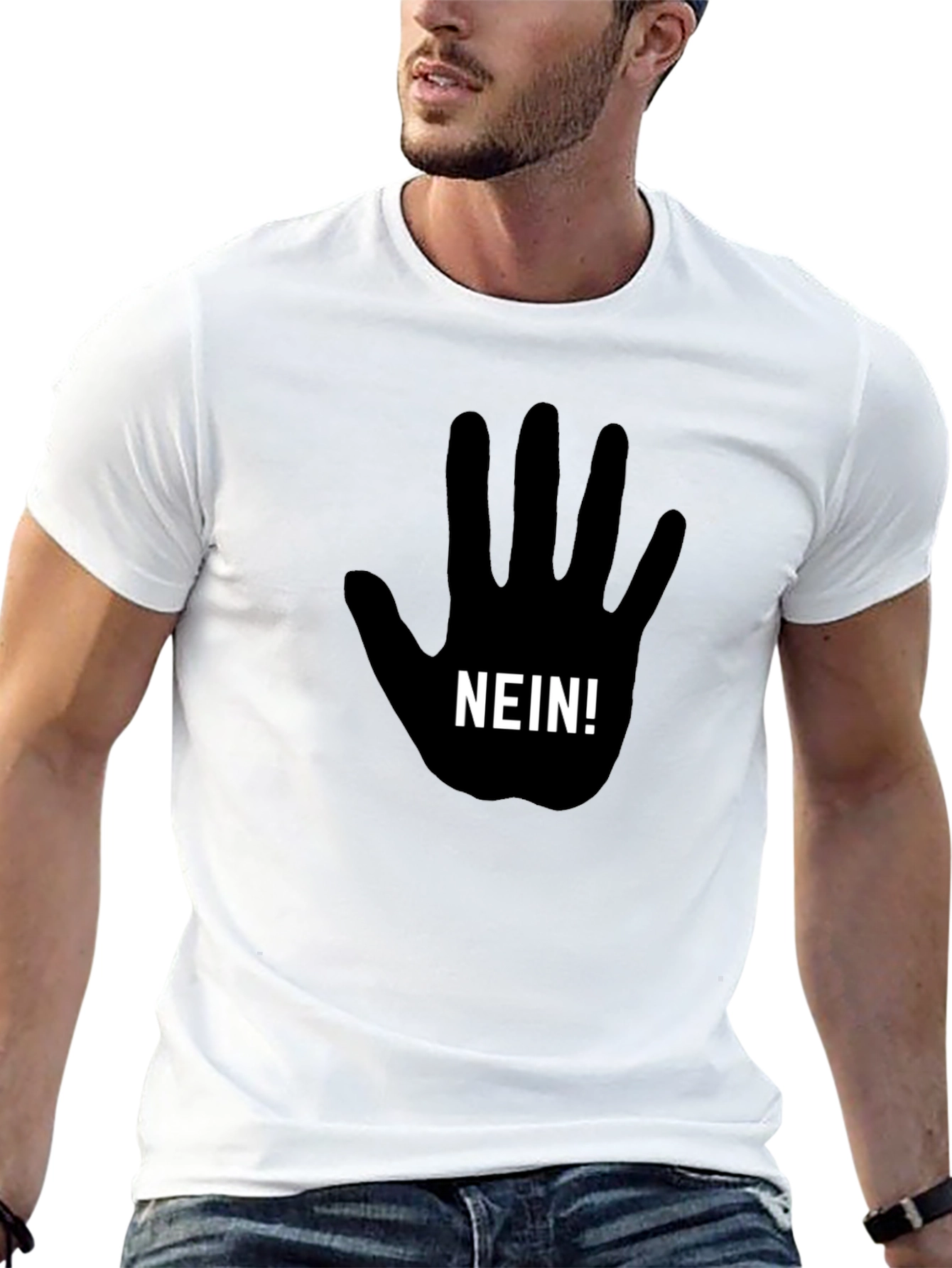 Nein Hand Graphic T-Shirt - Black