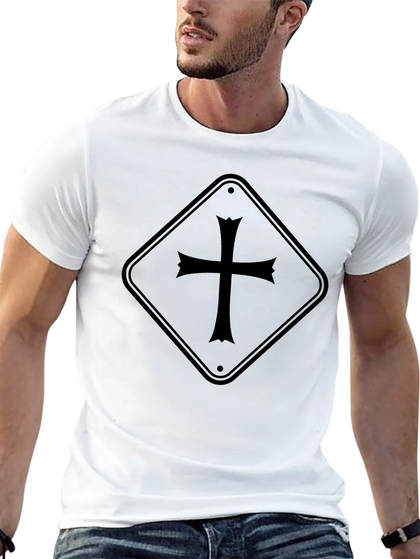 Cross Graphic T-Shirt - Black