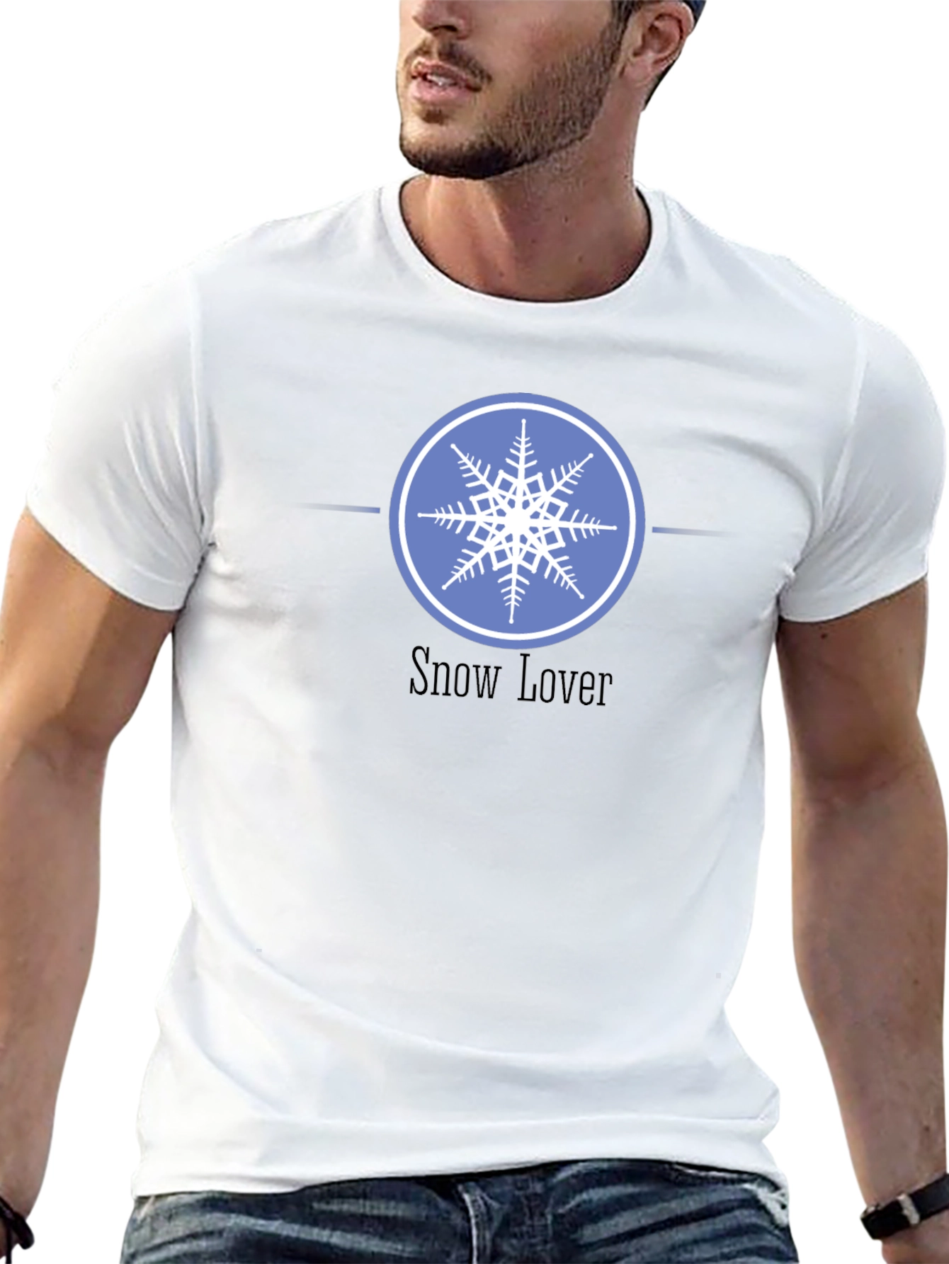 Snow Lover Graphic Tee - Winter Snowflake Design