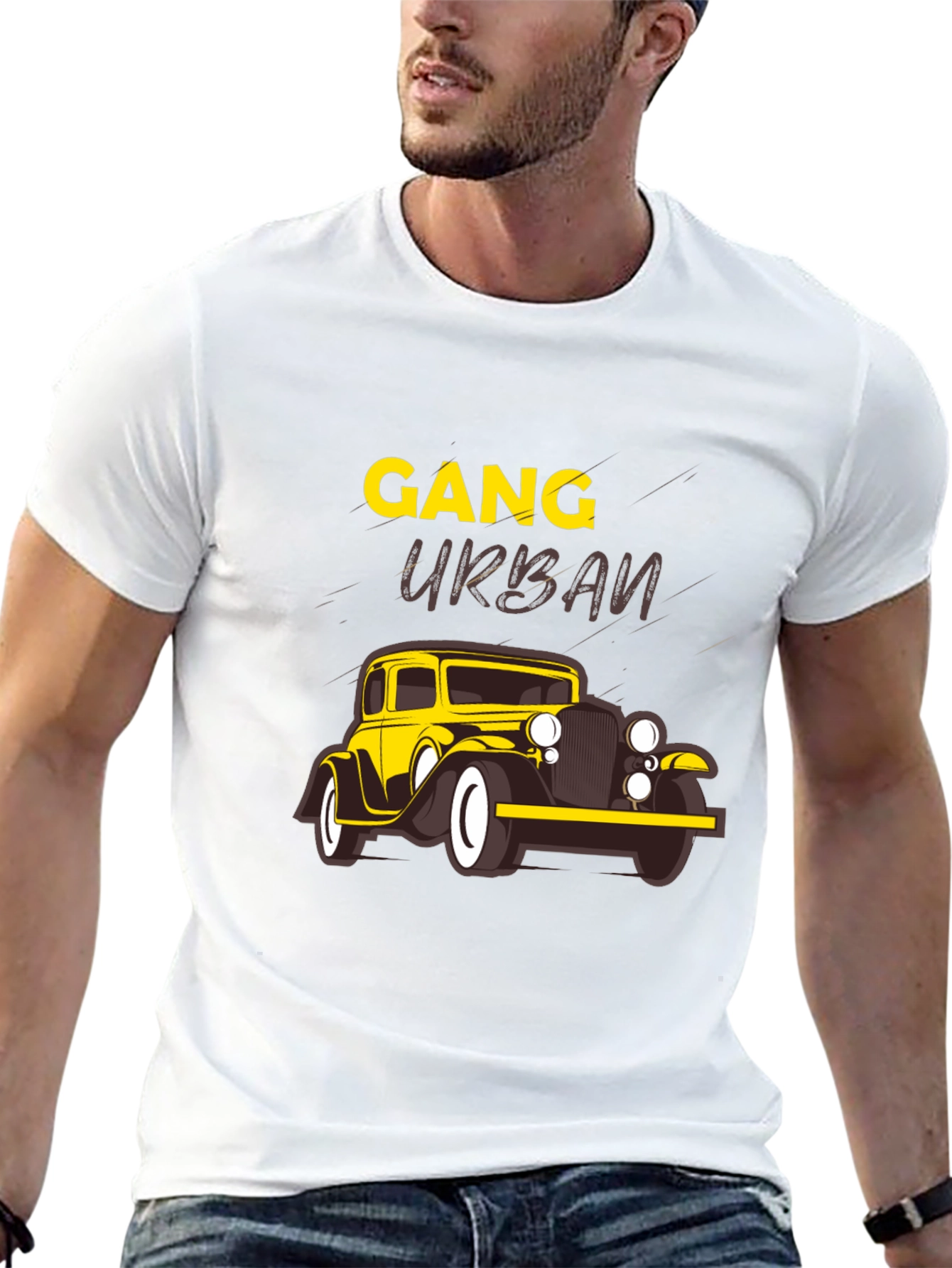 Gang Urban Graphic Tee - Black Cotton Blend T-Shirt
