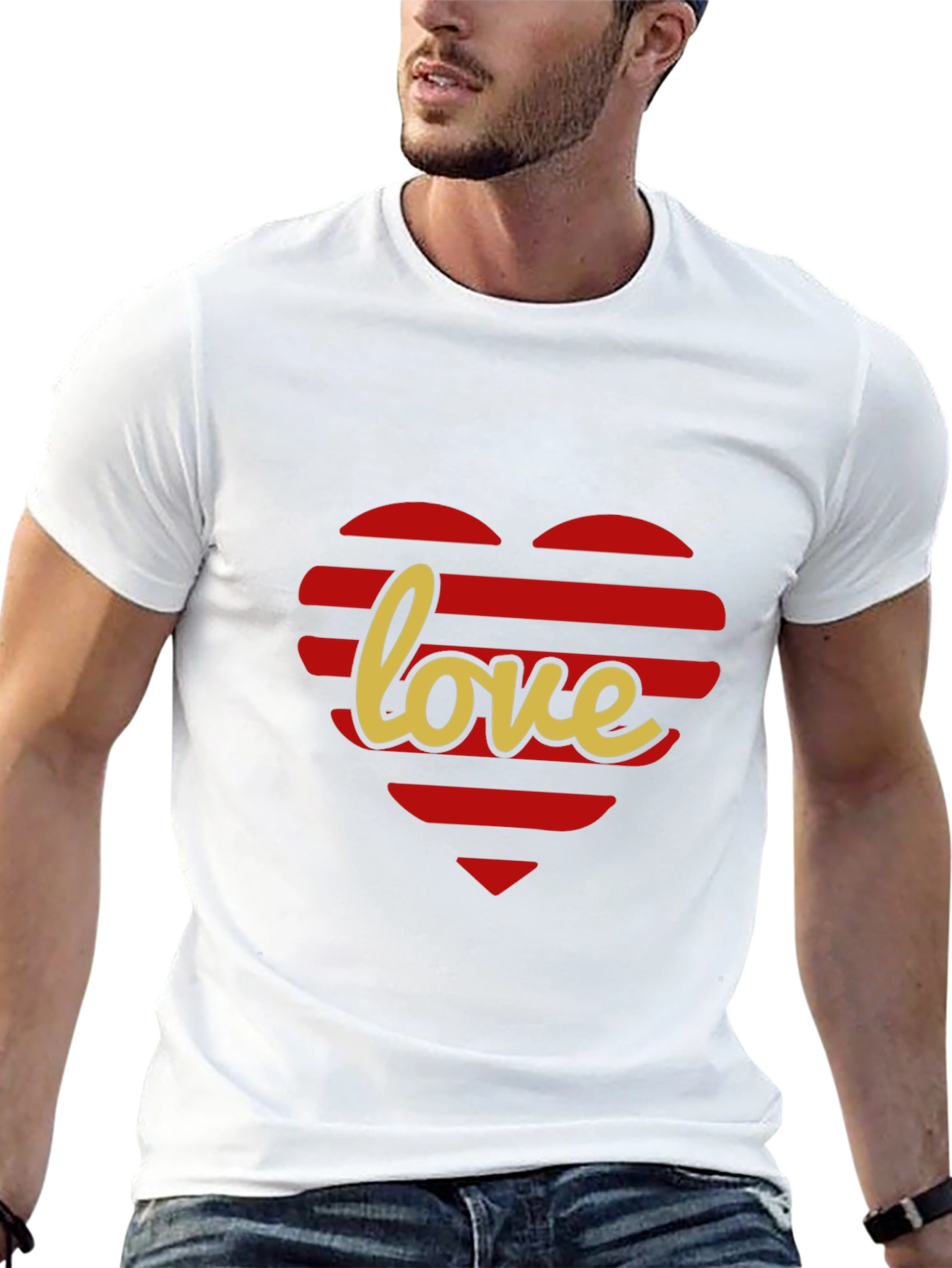 Love Heart Striped T-Shirt