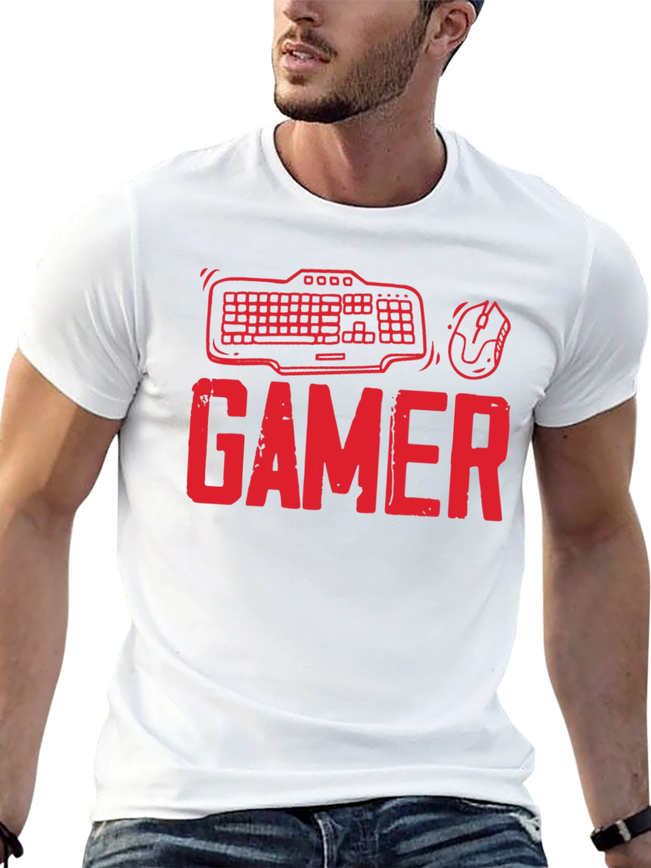 Gamer T-Shirt - Keyboard and Mouse Design