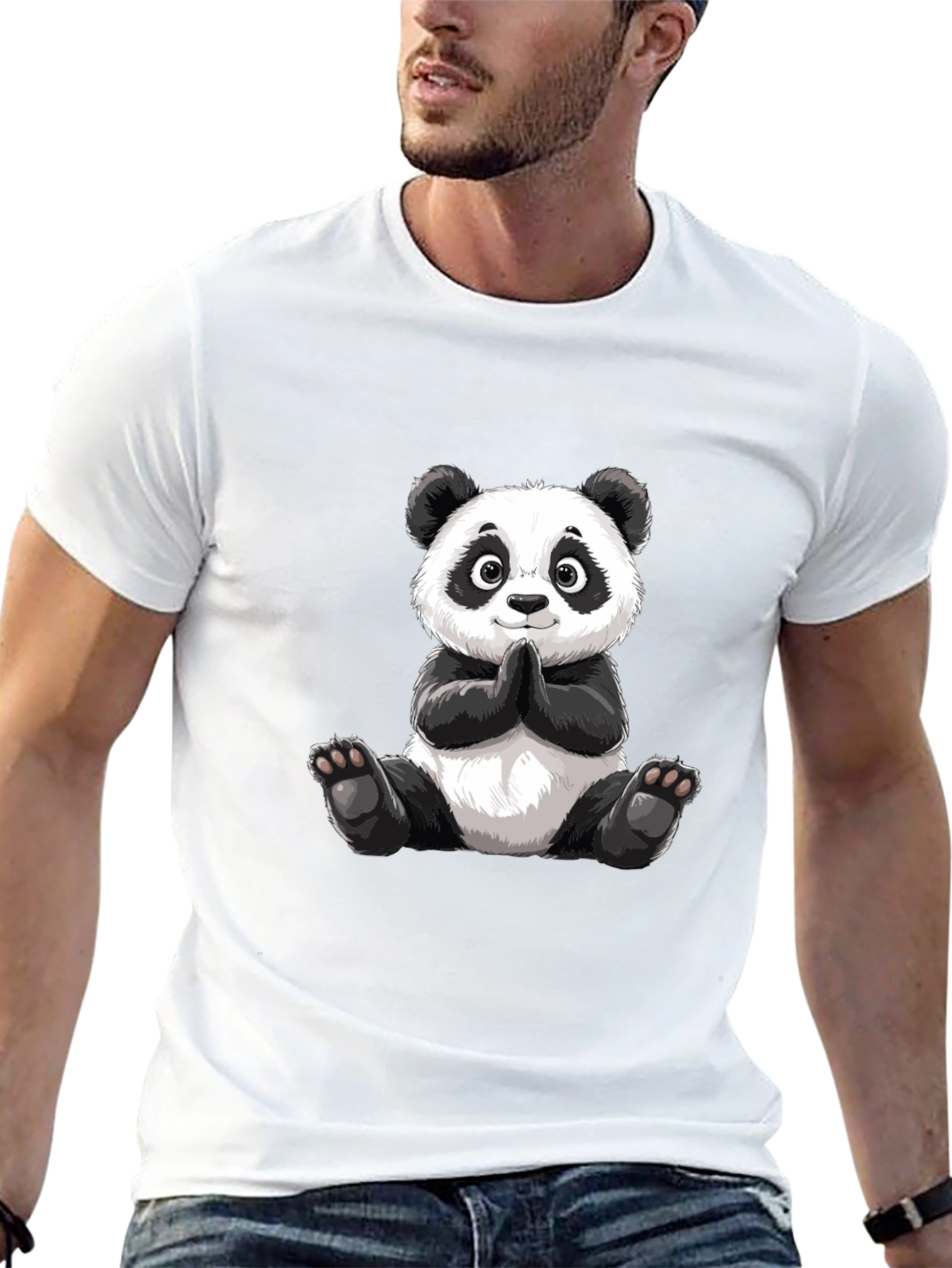 Cute Panda Graphic Tee - Soft Cotton Blend