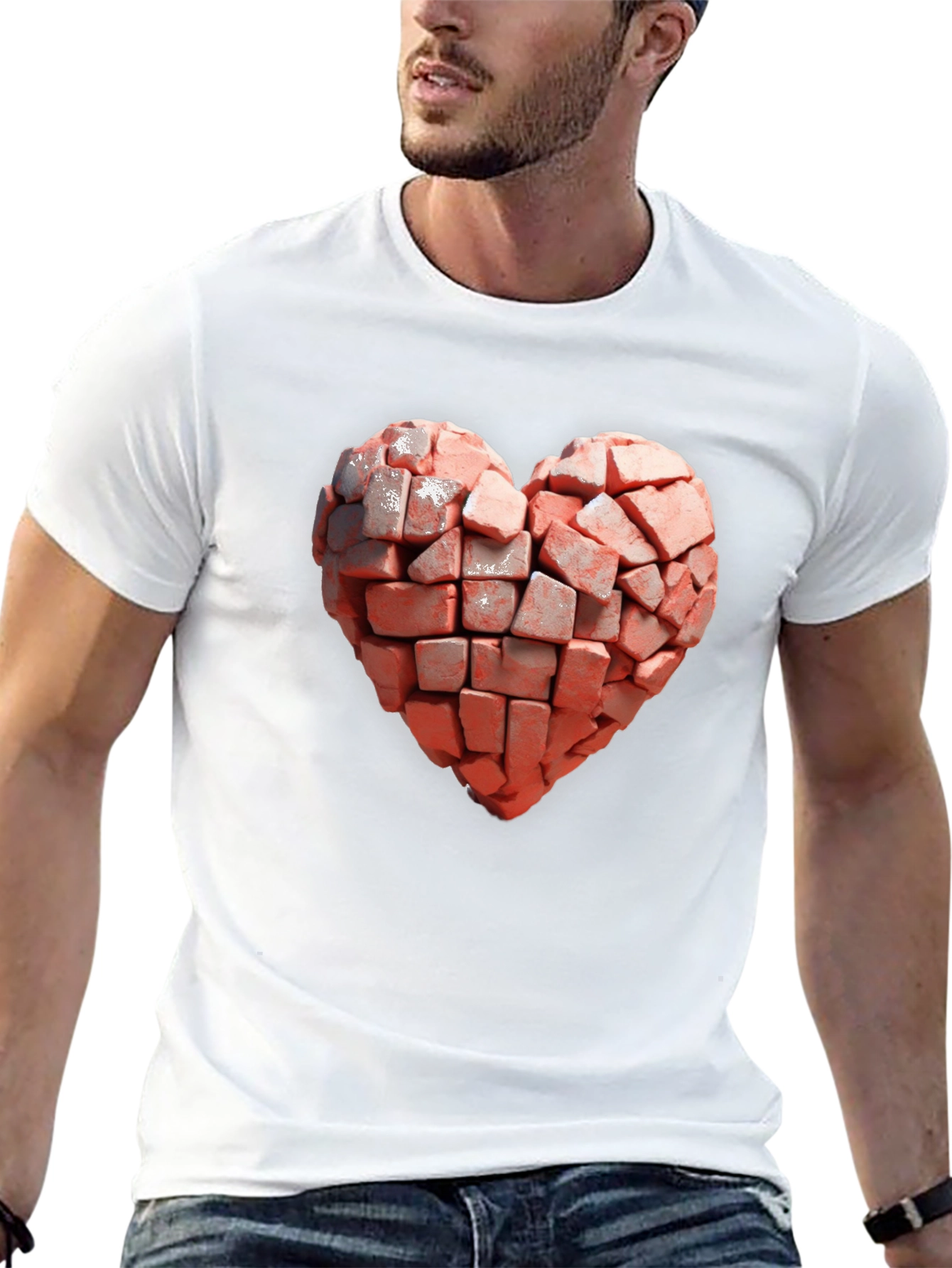 Brick Heart T-Shirt - Unique Graphic Tee