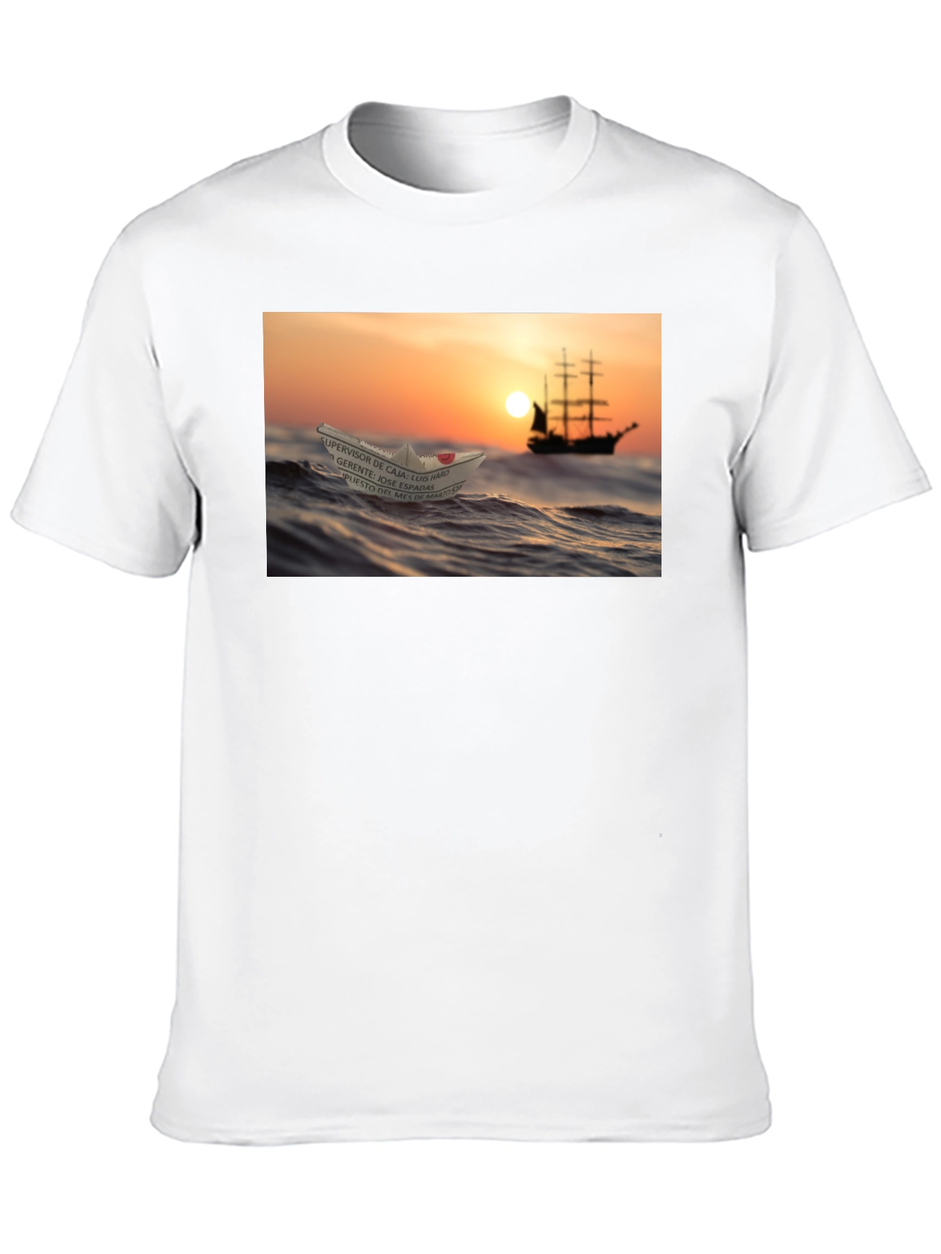 Ocean Dream T-Shirt - Sailboat & Paper Boat Design