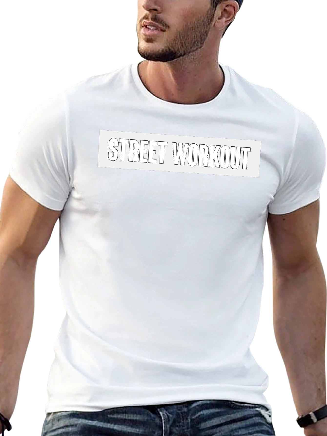Street Workout Black Graphic Tee for Men