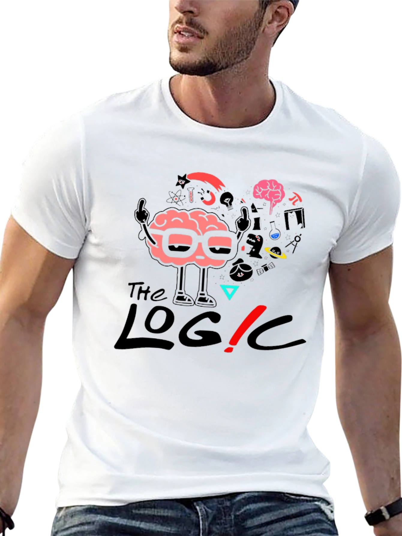 The Logic T-Shirt - Brain Graphic Black Tee