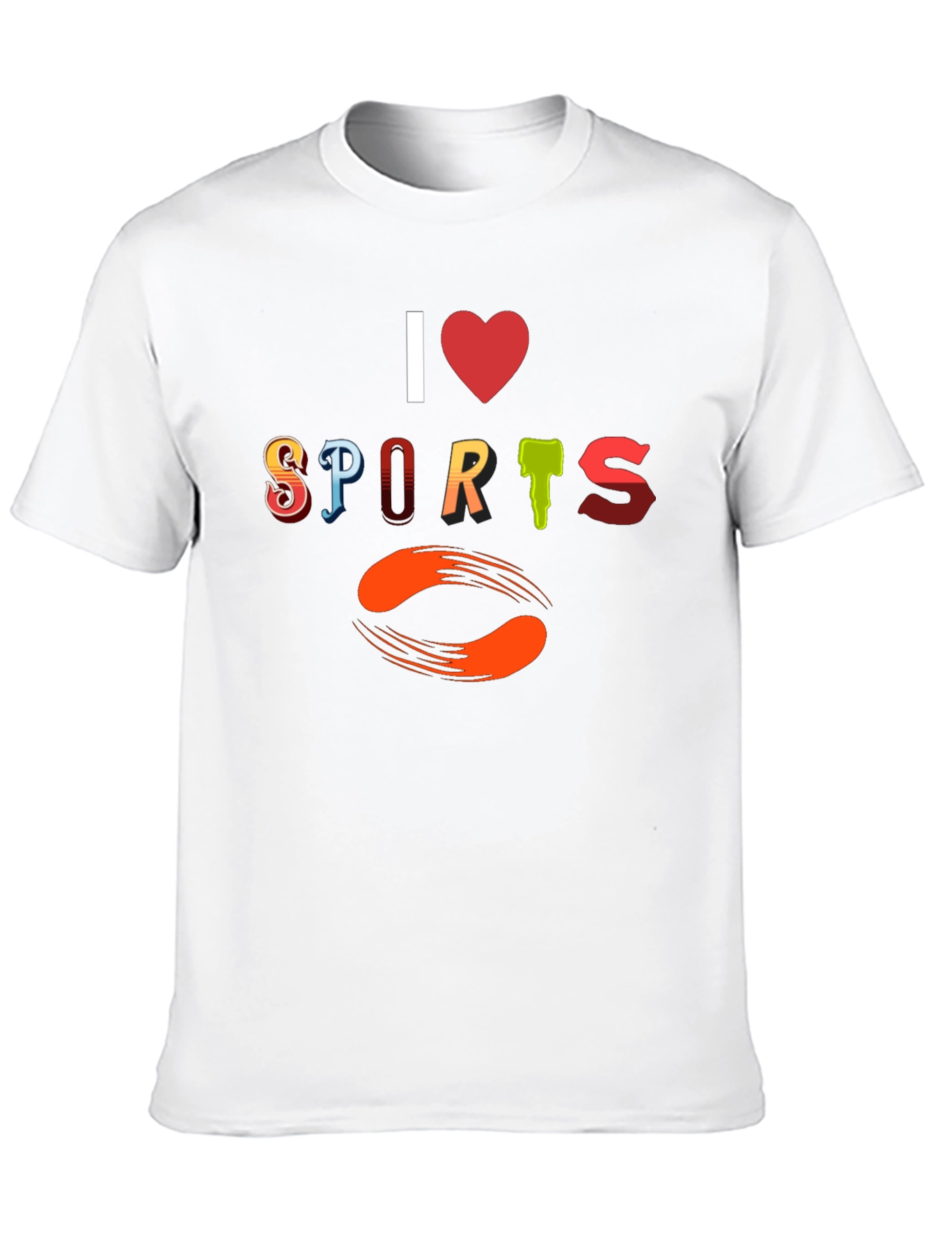 I Love Sports Graphic Print T-Shirt