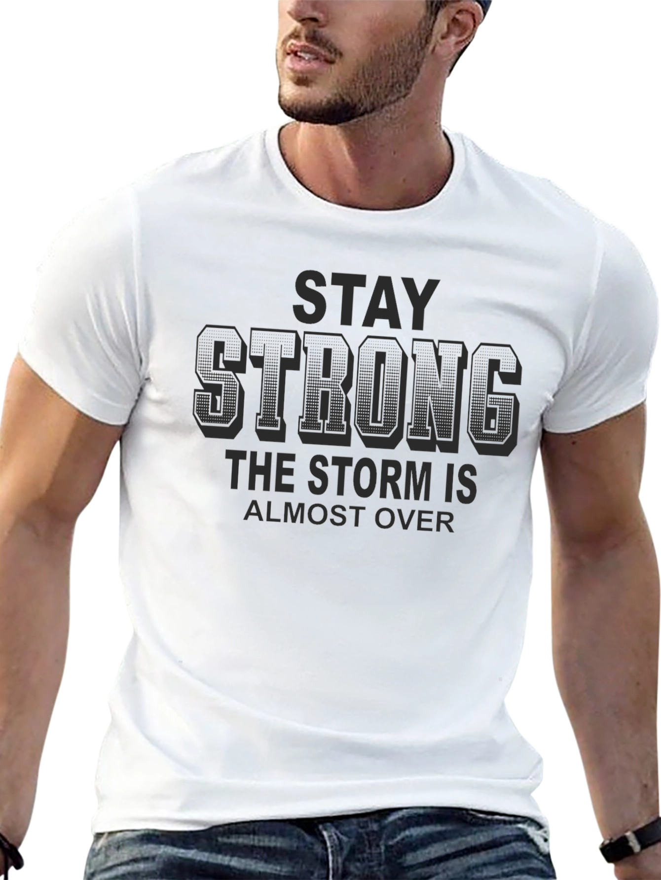 Stay Strong Black Graphic T-Shirt