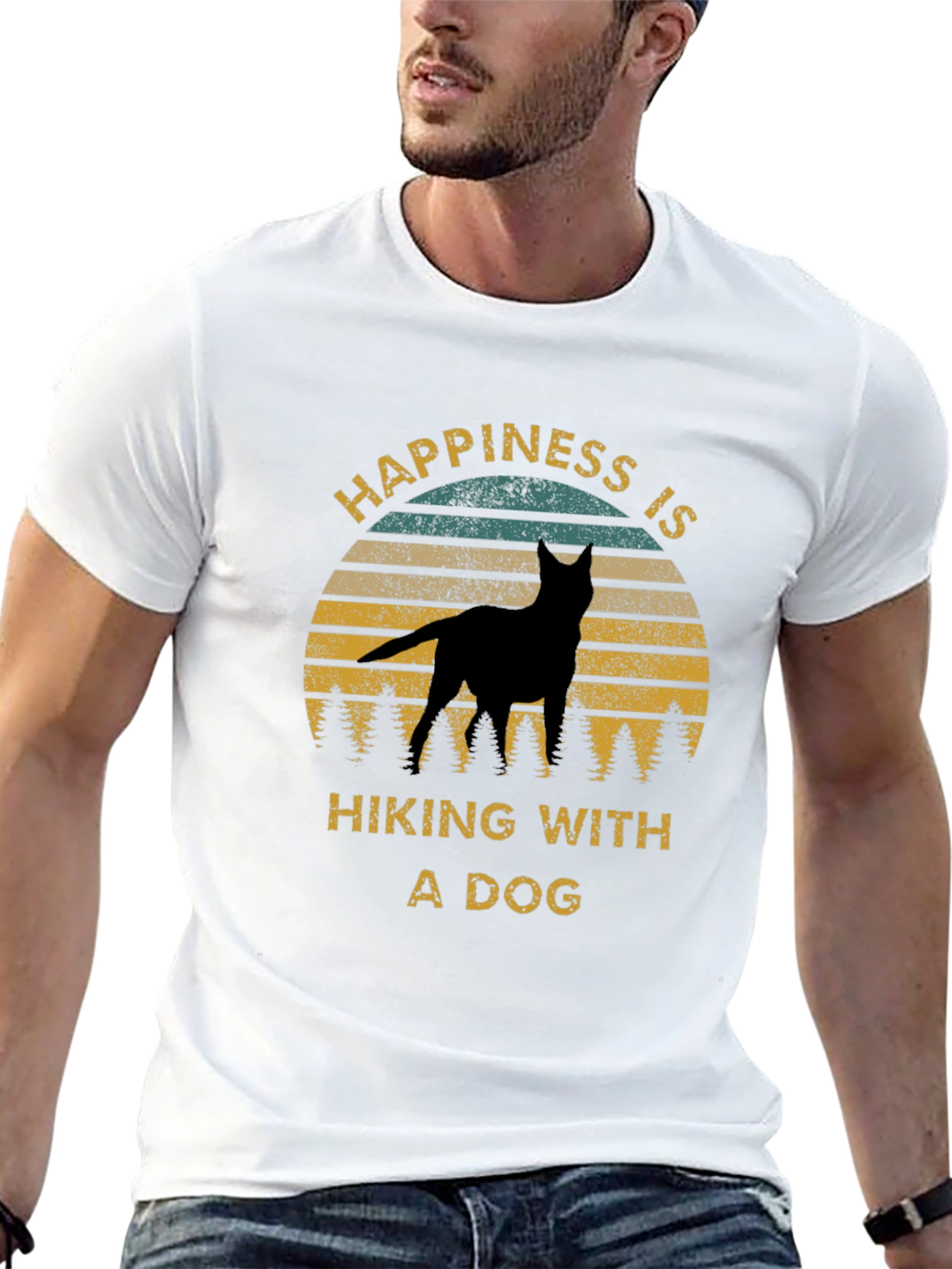 Happiness is Hiking With a Dog Tee