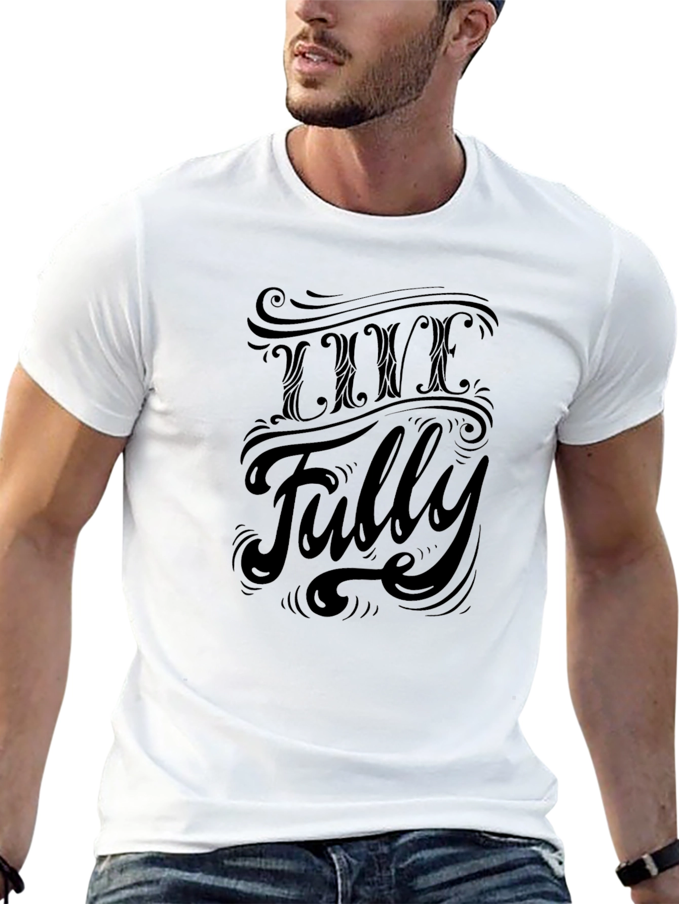 Live Fully Black Graphic Tee