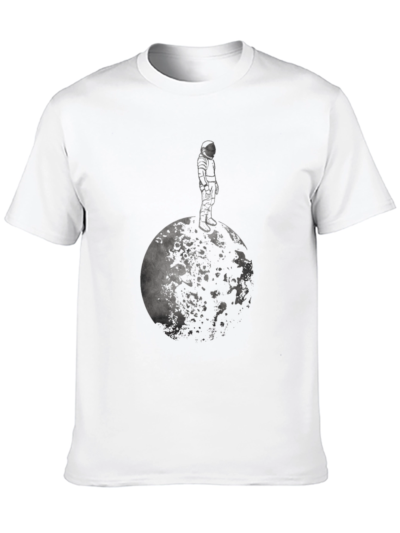 Astronaut on the Moon Black T-Shirt