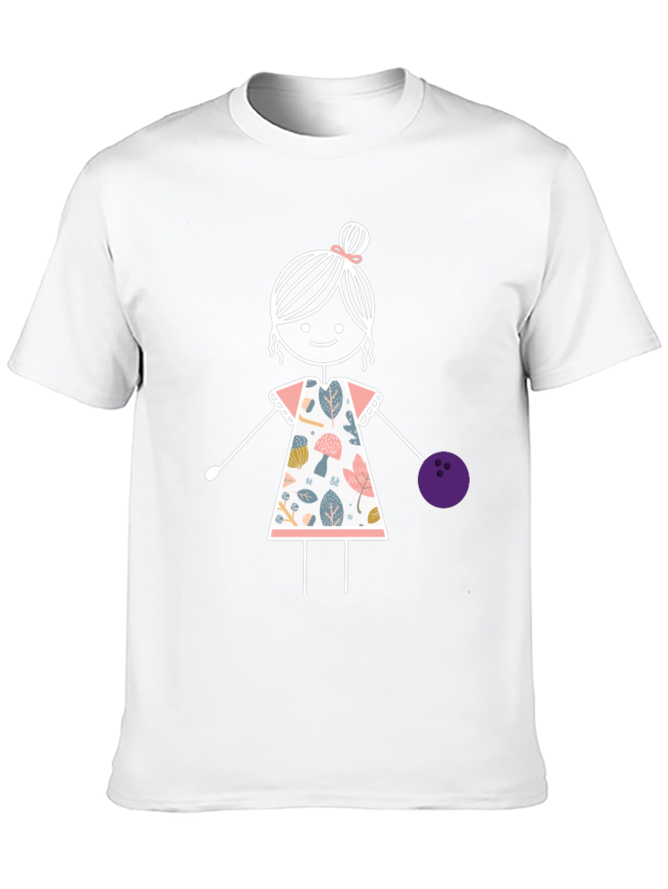 Girl Bowling T-Shirt: Fun Floral Design