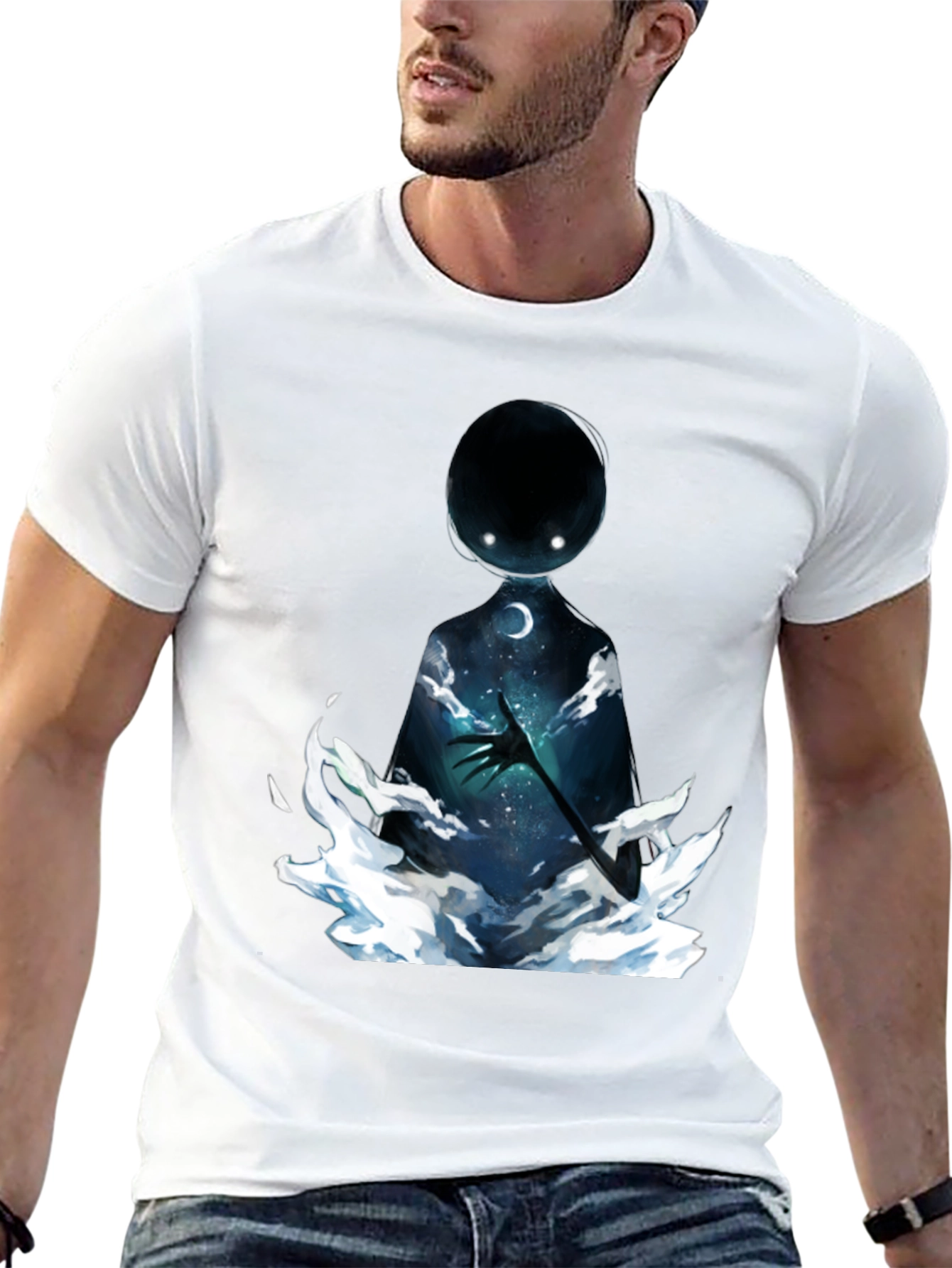 Unique Graphic Print Black T-Shirt