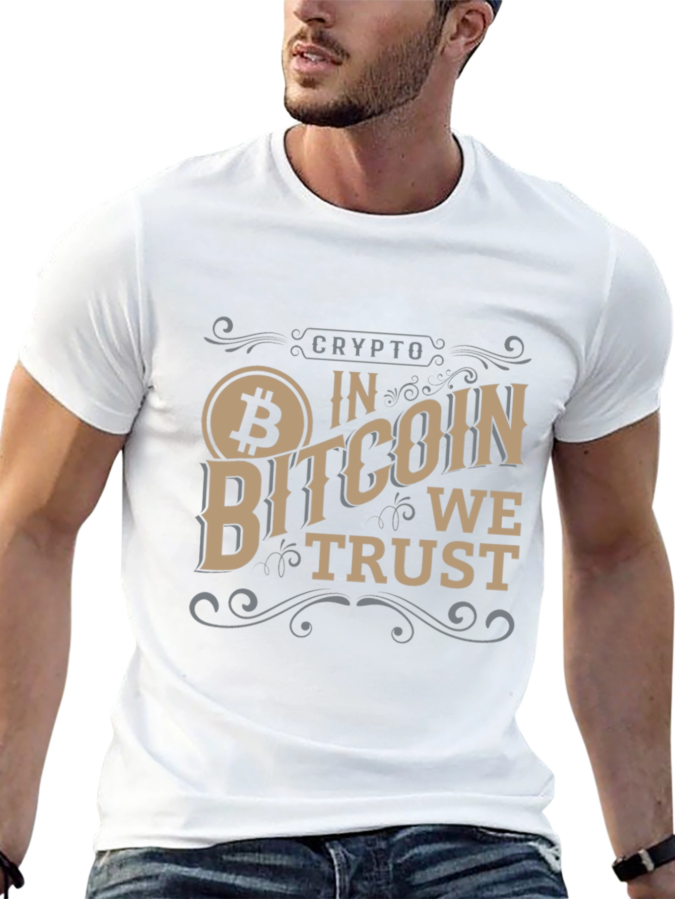 Crypto Bitcoin We Trust Black Graphic Tee