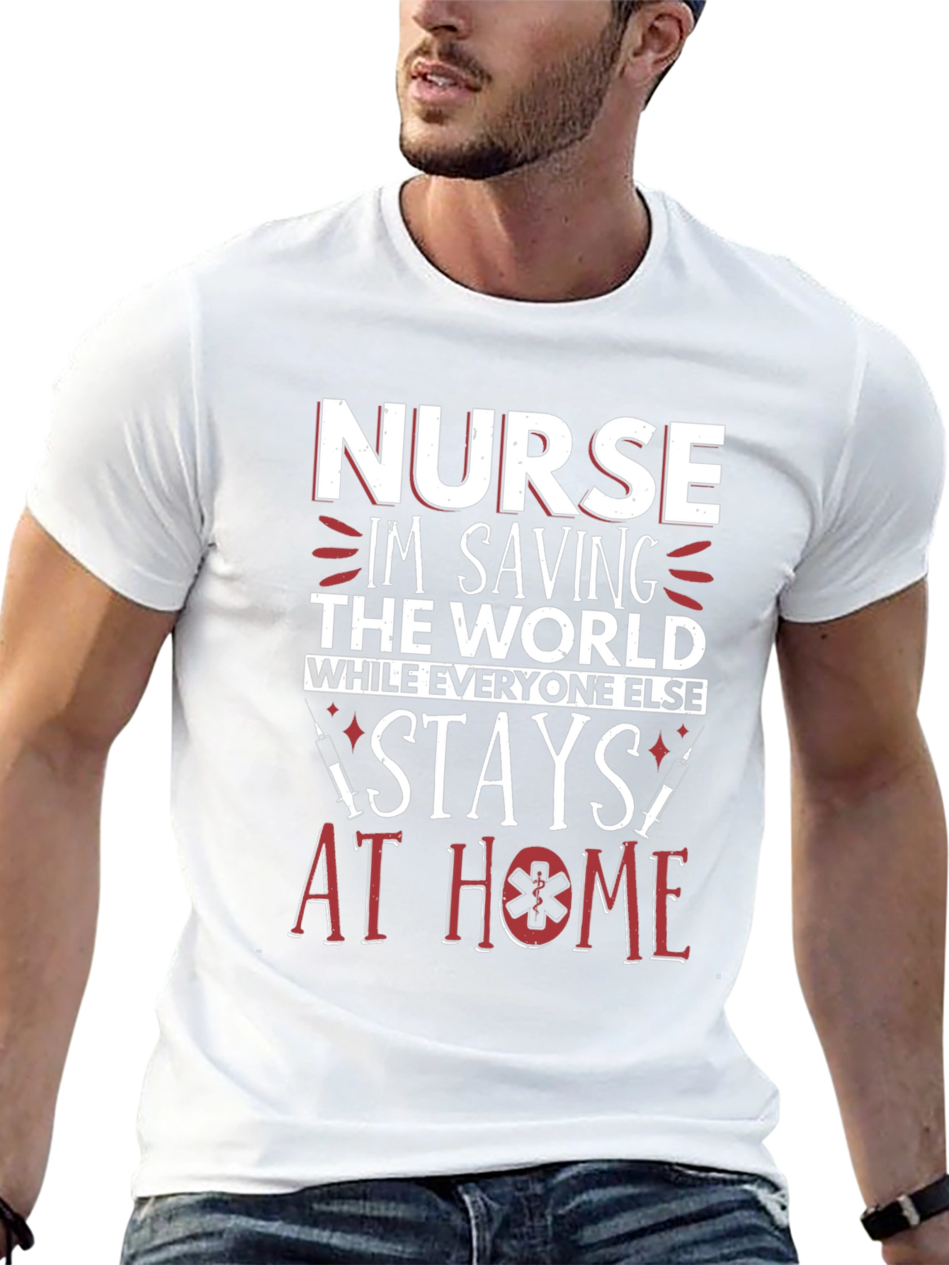 Nurse Saving the World Graphic T-Shirt